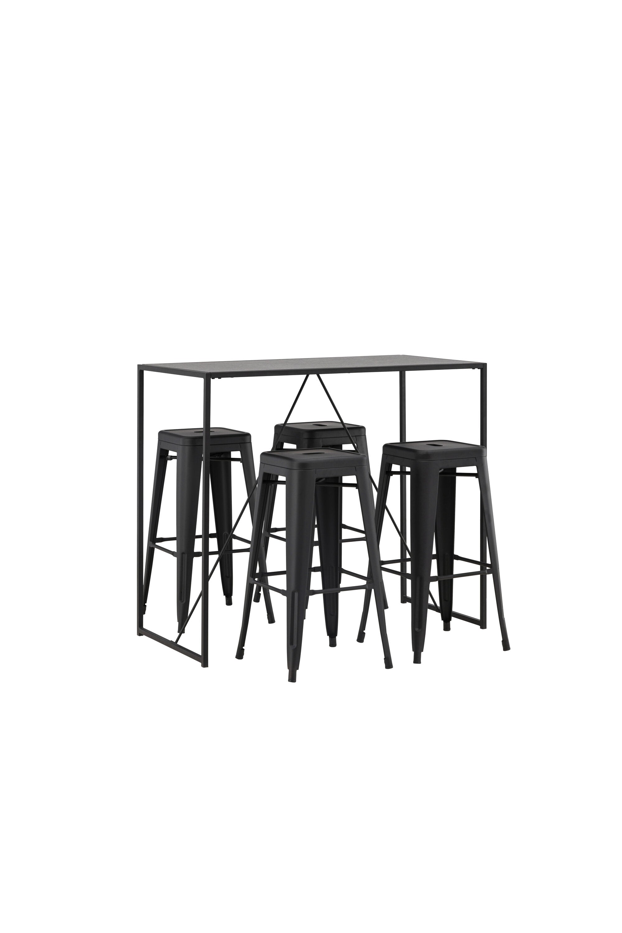 Brea Barset + Tempe 120cm/4St. in Schwarz präsentiert im Onlineshop von KAQTU Design AG. Bartischset ist von Venture Home