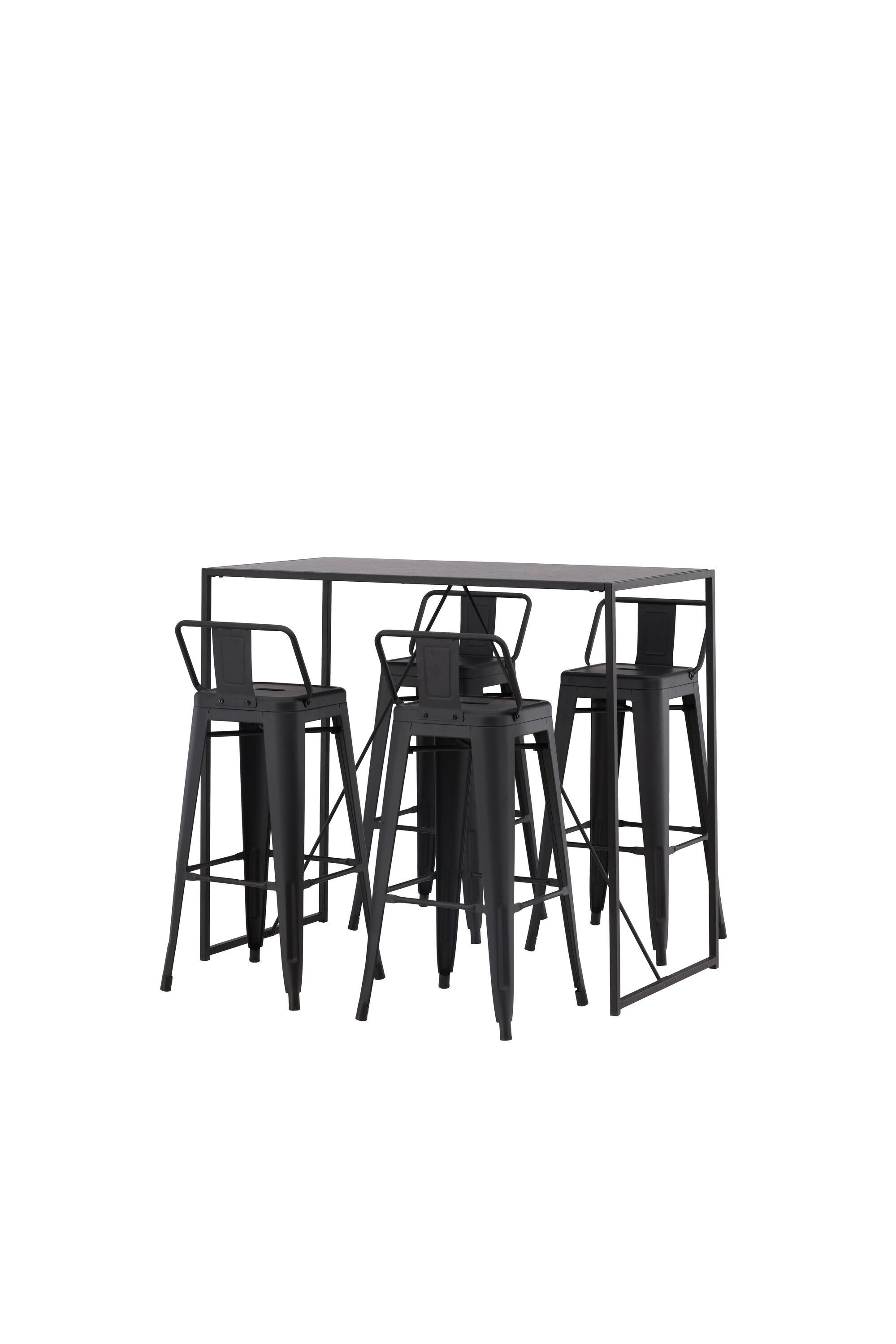 Brea Barset + Tempe Flat 120cm/4St. in Schwarz präsentiert im Onlineshop von KAQTU Design AG. Bartischset ist von Venture Home