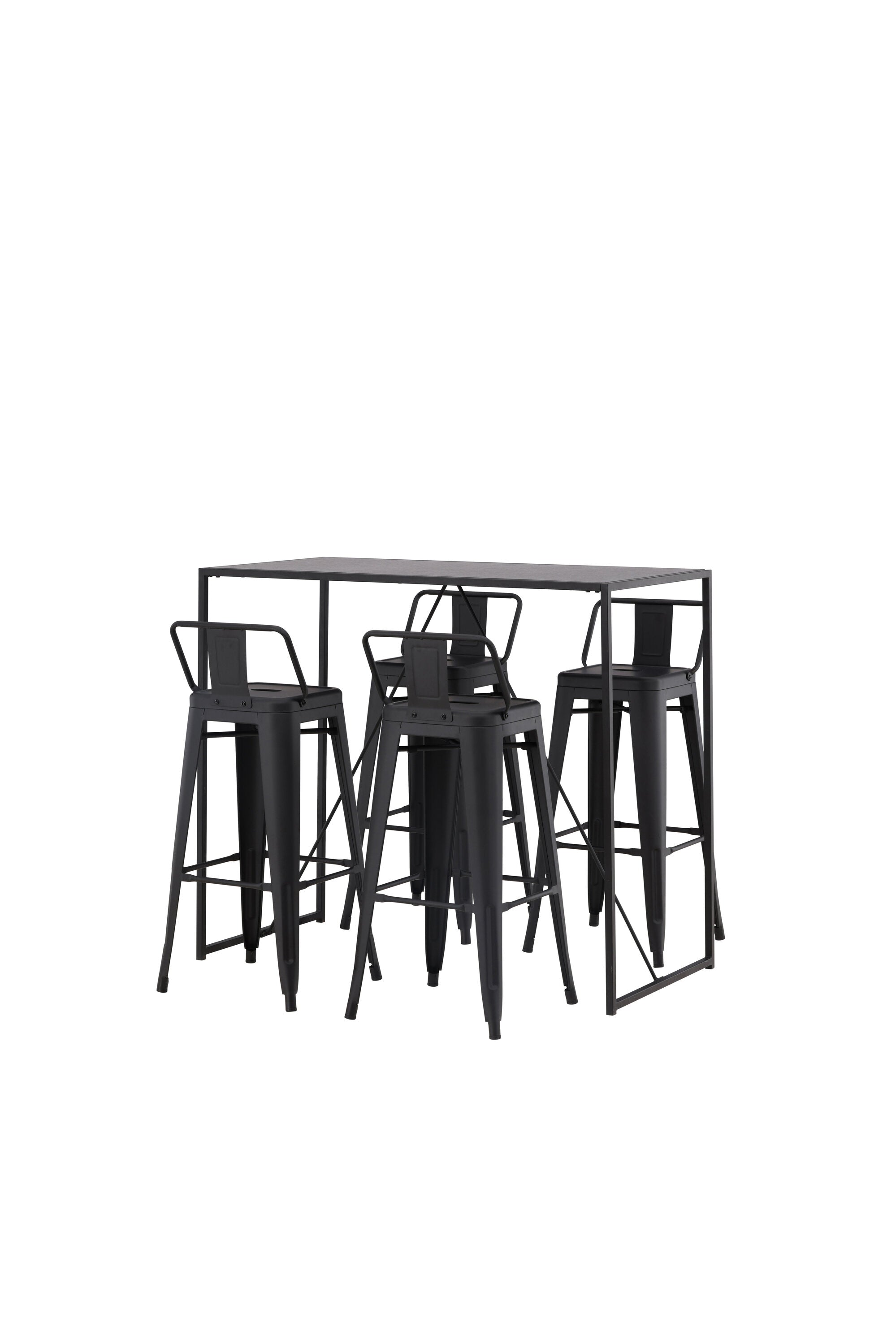 Brea Barset + Tempe Flat 120cm/4St. in Schwarz präsentiert im Onlineshop von KAQTU Design AG. Bartischset ist von Venture Home