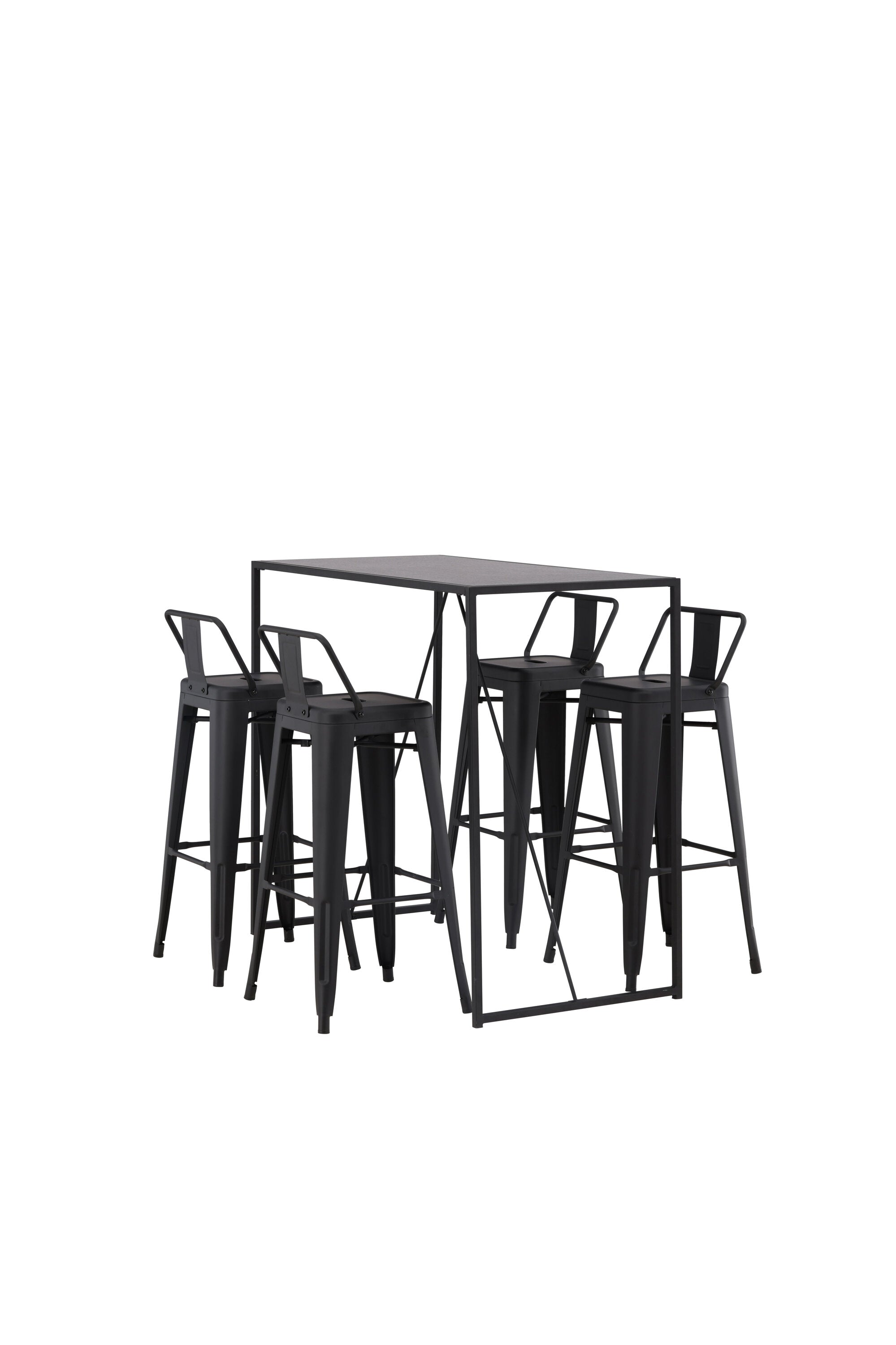 Brea Barset + Tempe Flat 120cm/4St. in Schwarz präsentiert im Onlineshop von KAQTU Design AG. Bartischset ist von Venture Home