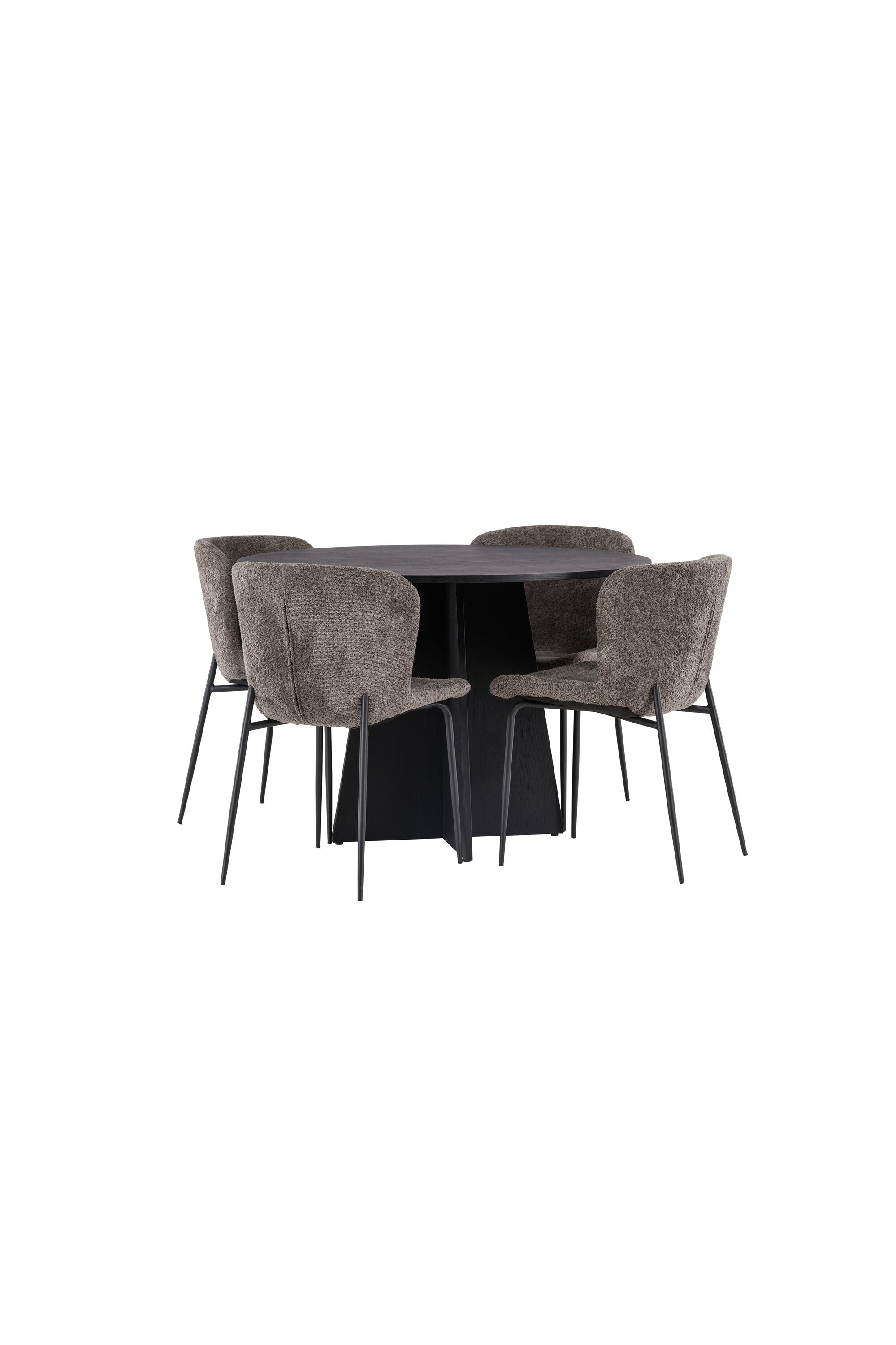 Bootcut Esszimmerset + Modesto ⌀110cm/4St. in Beige, Schwarz präsentiert im Onlineshop von KAQTU Design AG. Esszimmerset ist von Venture Home