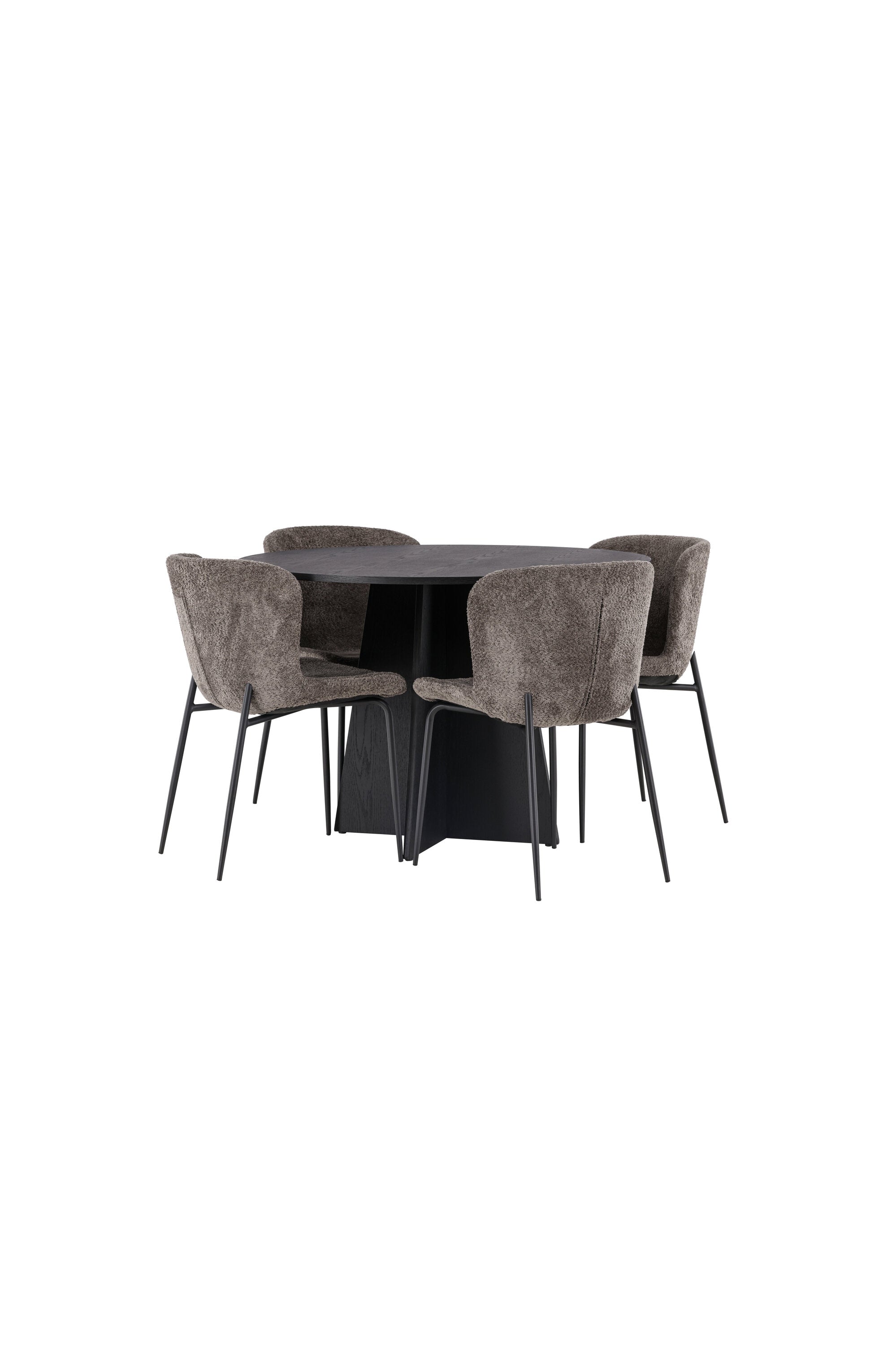 Bootcut Esszimmerset + Modesto ⌀110cm/4St. in Beige, Schwarz präsentiert im Onlineshop von KAQTU Design AG. Esszimmerset ist von Venture Home