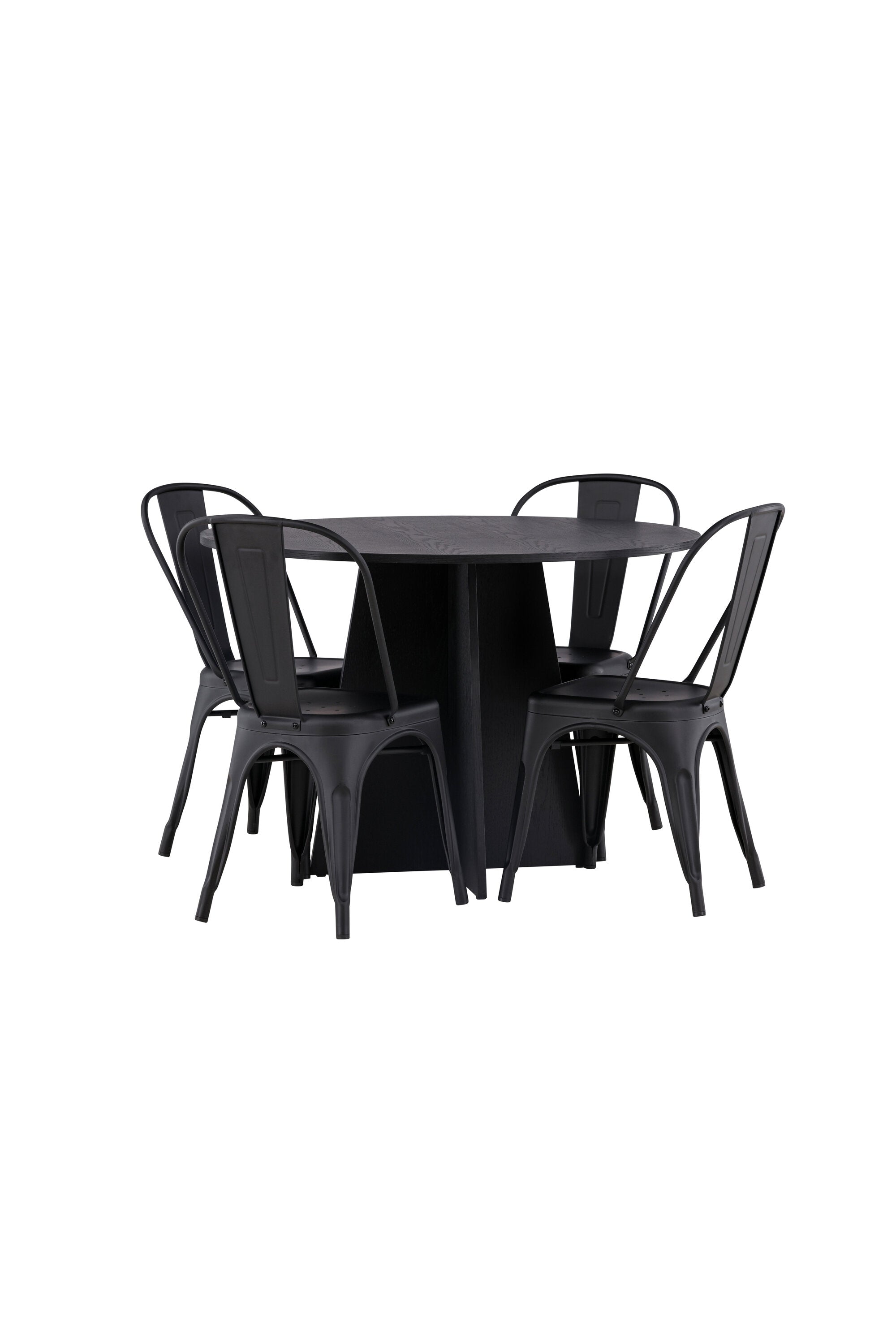 Bootcut Esszimmerset + Tempe ⌀110cm/4St. in Schwarz präsentiert im Onlineshop von KAQTU Design AG. Esszimmerset ist von Venture Home