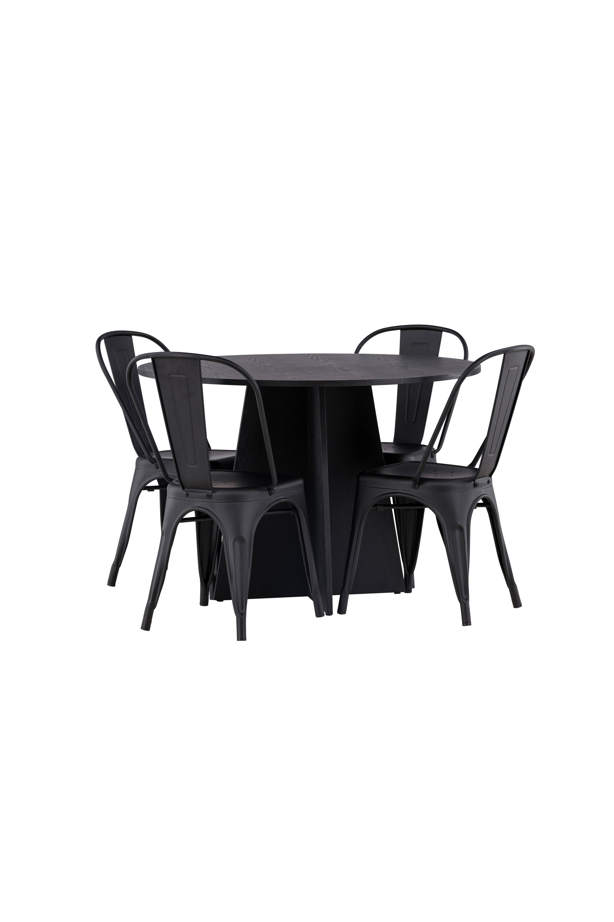 Bootcut Esszimmerset + Tempe ⌀110cm/4St. in Schwarz präsentiert im Onlineshop von KAQTU Design AG. Esszimmerset ist von Venture Home