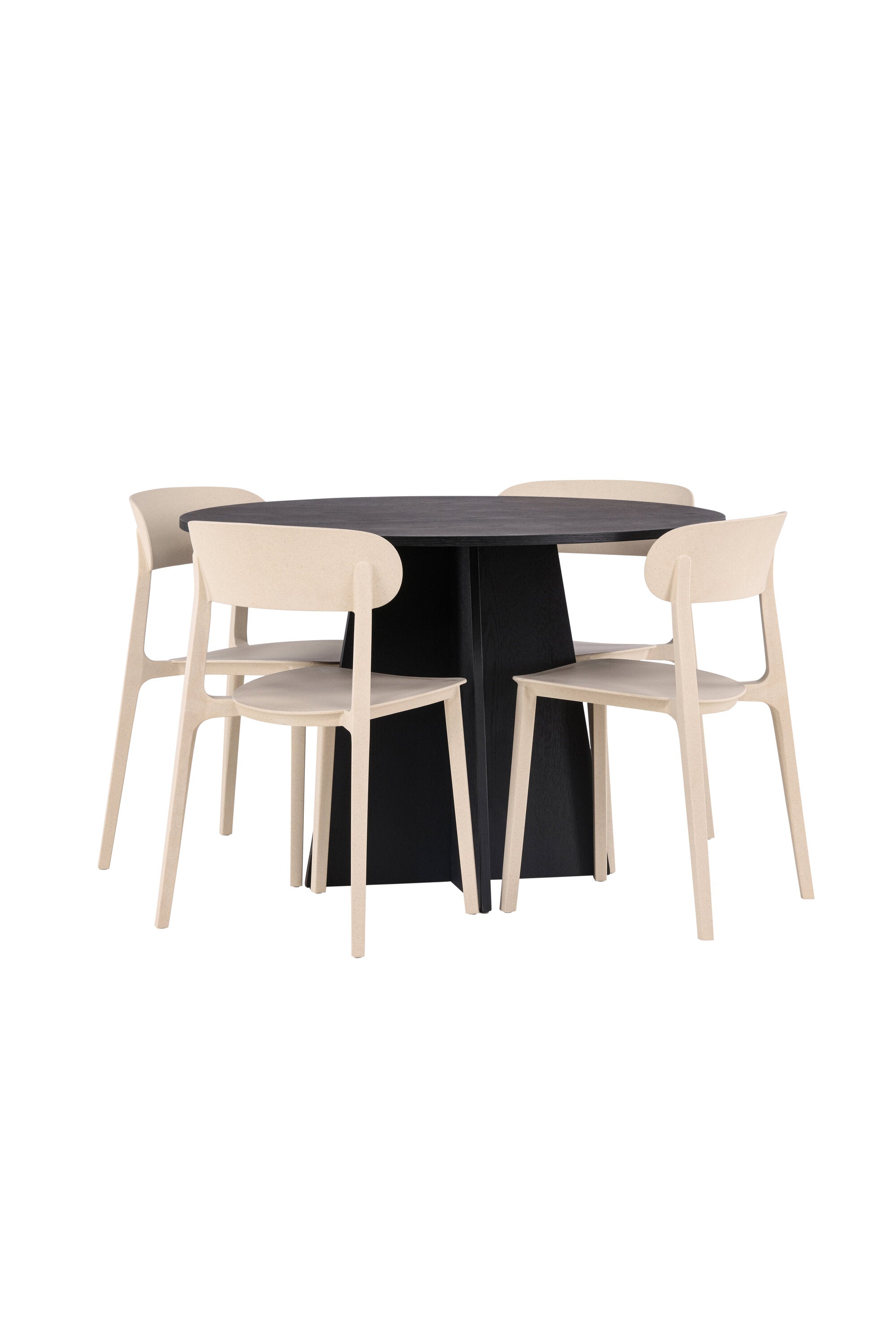 Bootcut Esszimmerset + Astol ⌀110cm/4St. in Beige präsentiert im Onlineshop von KAQTU Design AG. Esszimmerset ist von Venture Home