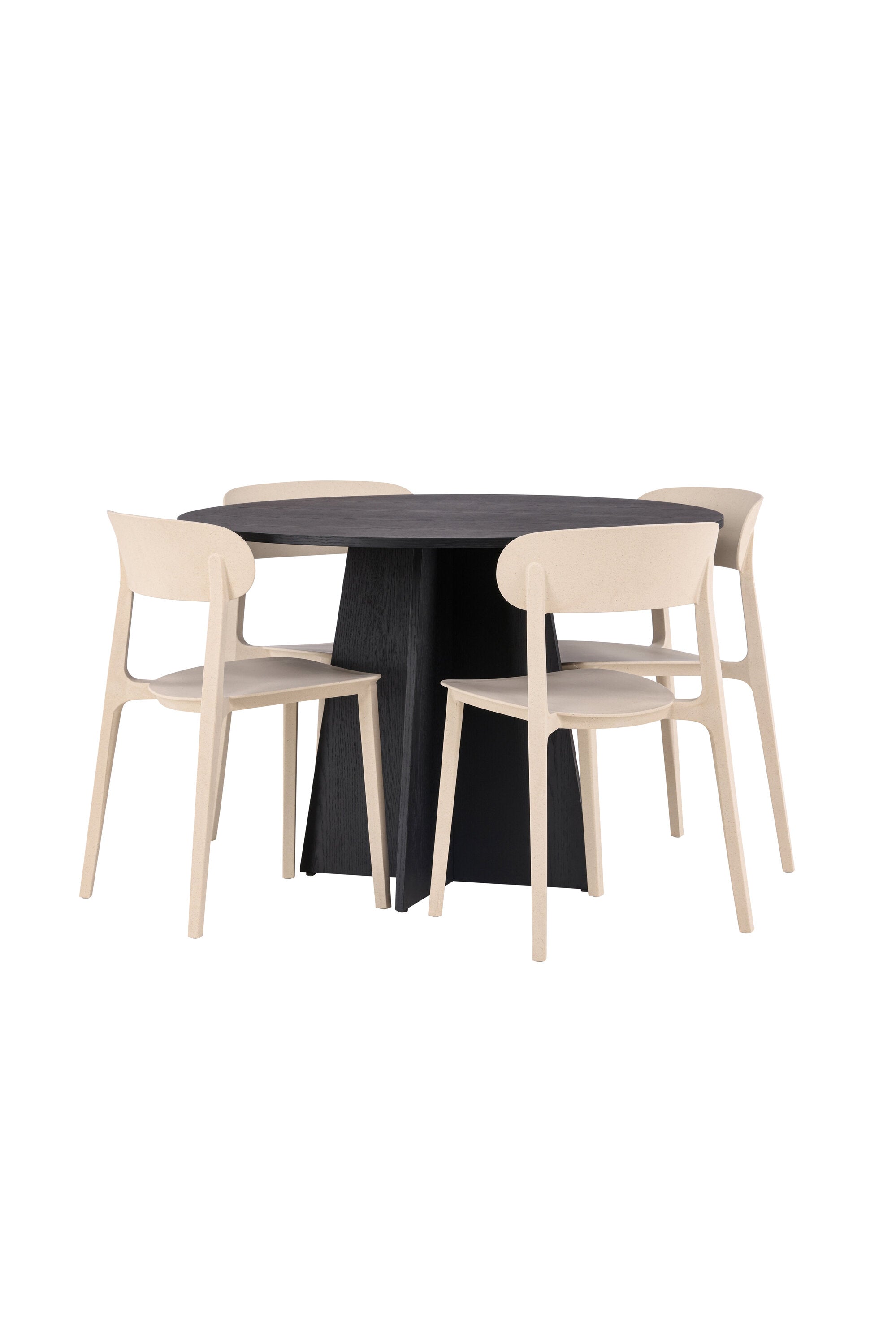 Bootcut Esszimmerset + Astol ⌀110cm/4St. in Beige präsentiert im Onlineshop von KAQTU Design AG. Esszimmerset ist von Venture Home
