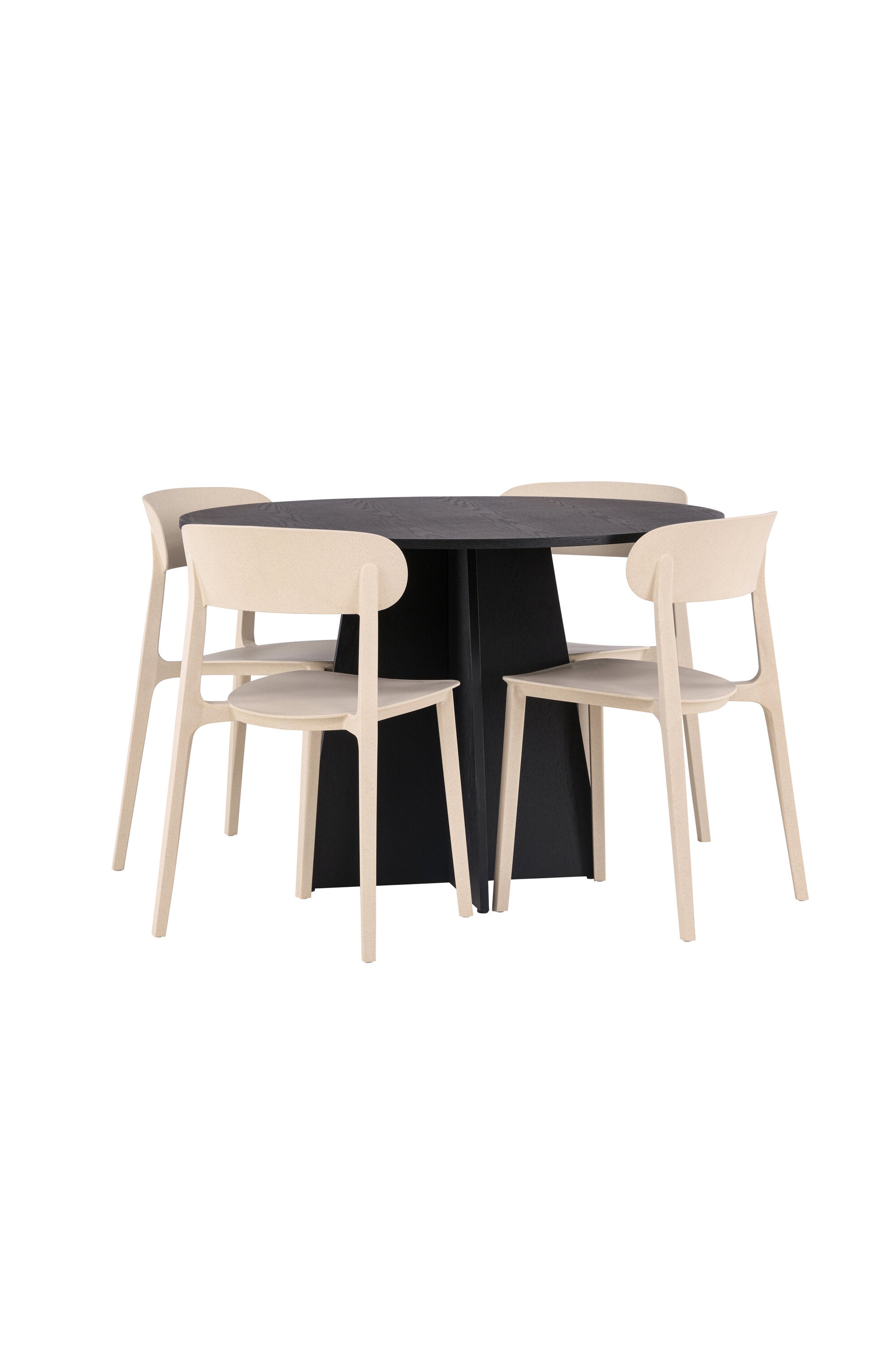 Bootcut Esszimmerset + Astol ⌀110cm/4St. in Beige präsentiert im Onlineshop von KAQTU Design AG. Esszimmerset ist von Venture Home