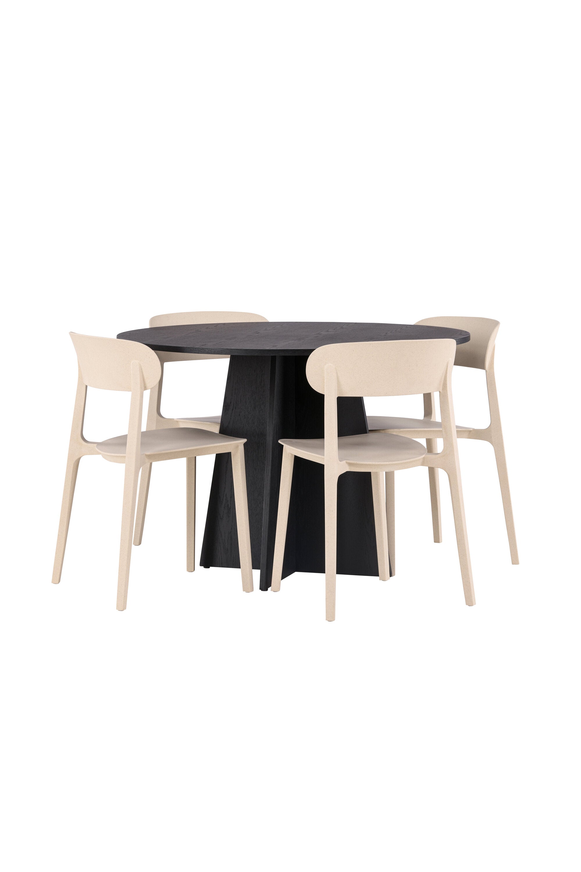 Bootcut Esszimmerset + Astol ⌀110cm/4St. in Beige präsentiert im Onlineshop von KAQTU Design AG. Esszimmerset ist von Venture Home