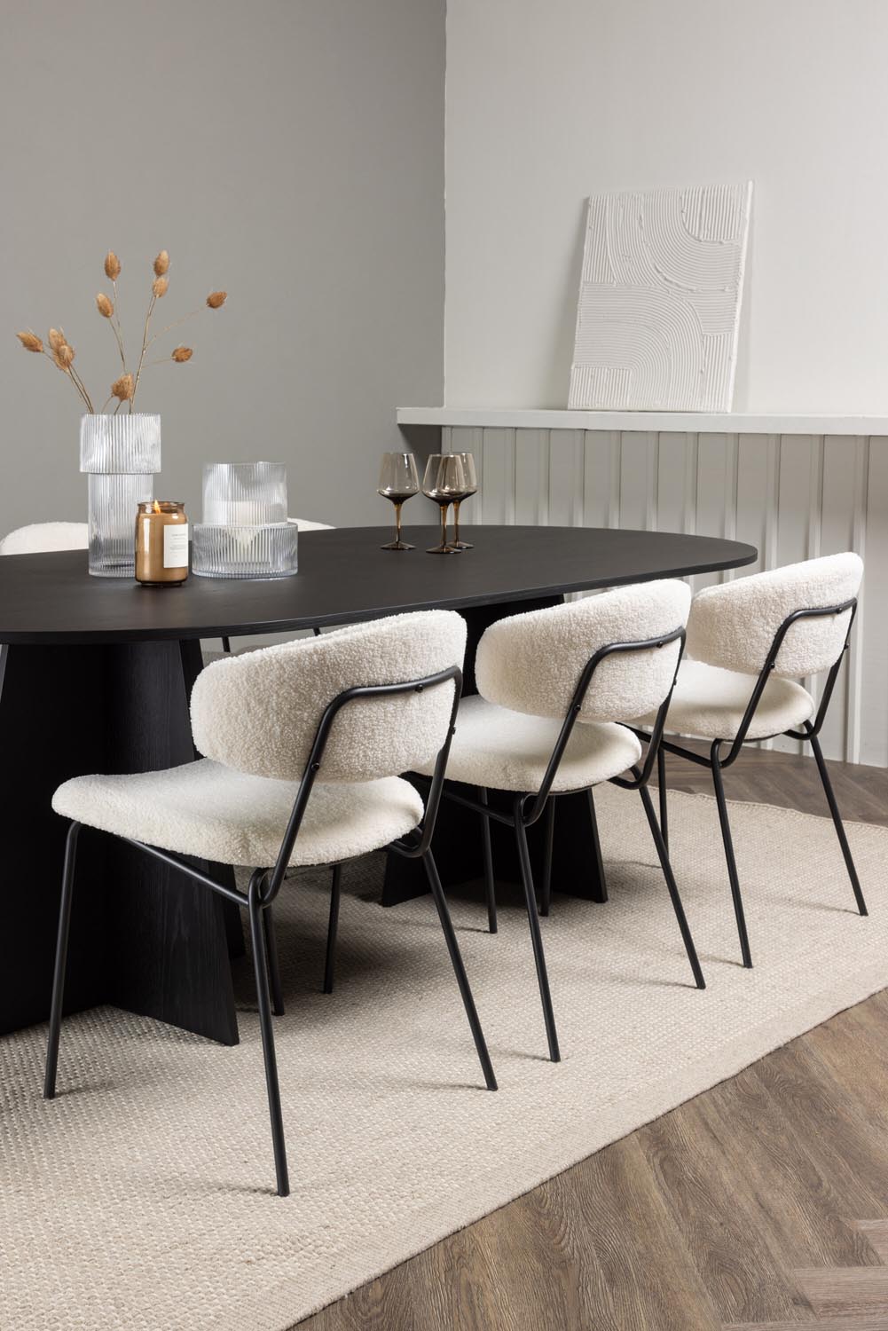 Bootcut Esszimmerset + Chico 230cm/6St. in Weiss präsentiert im Onlineshop von KAQTU Design AG. Esszimmerset ist von Venture Home