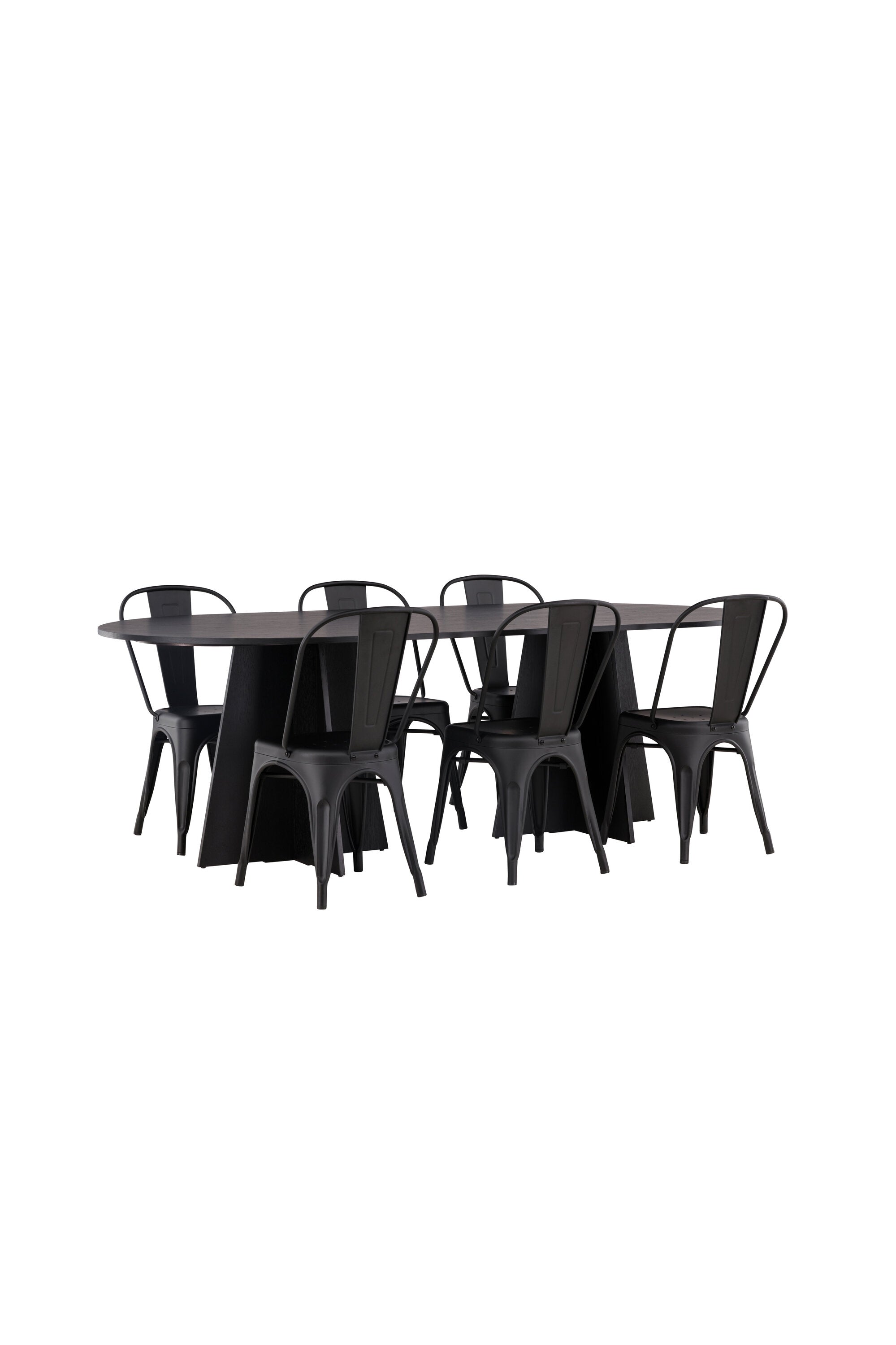 Bootcut Oval Esstisch + 4 x Tempe Esszimmerstuhl in  präsentiert im Onlineshop von KAQTU Design AG. Esszimmerset ist von Venture Home