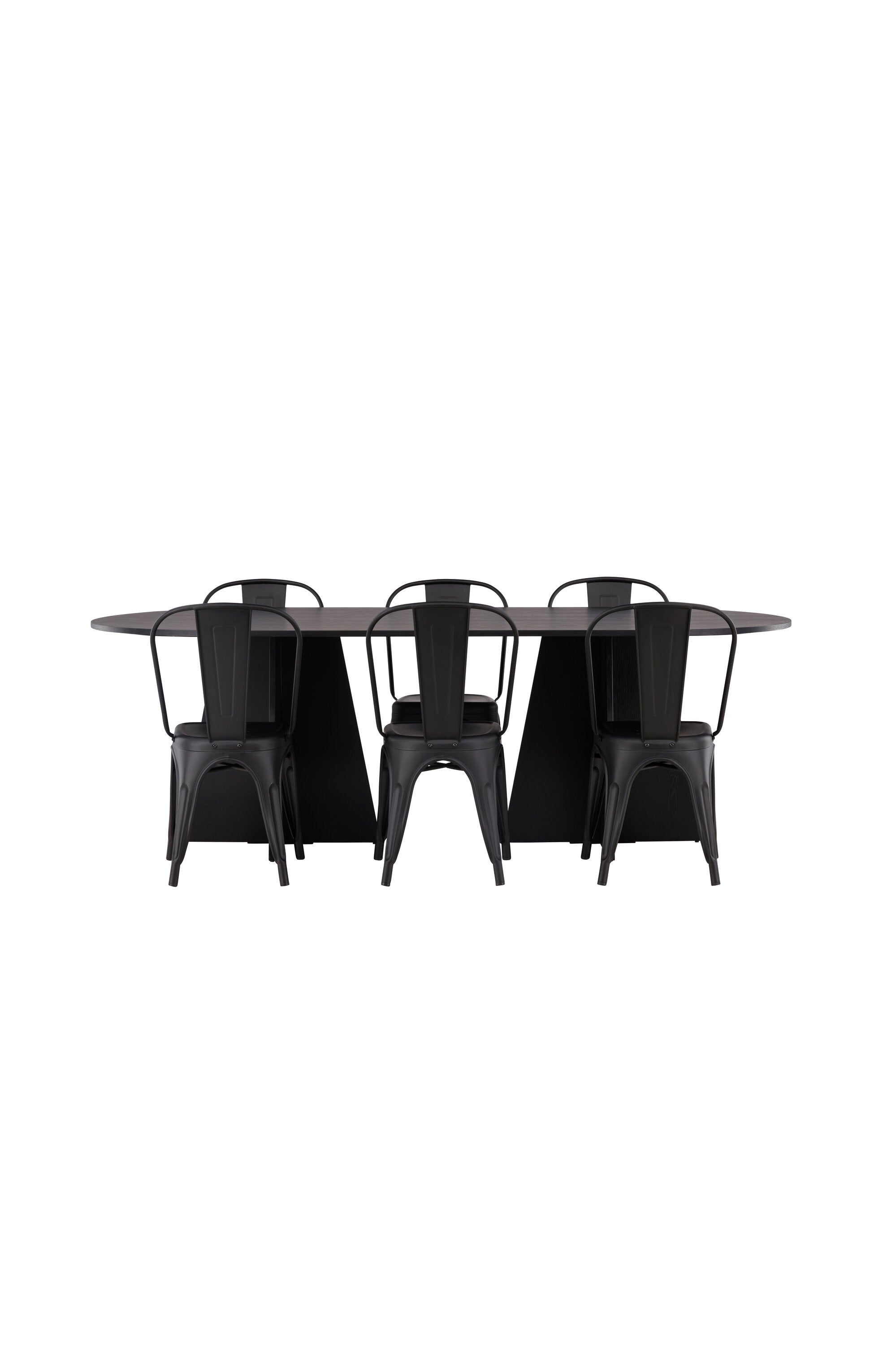 Bootcut Oval Esstisch + 4 x Tempe Esszimmerstuhl in  präsentiert im Onlineshop von KAQTU Design AG. Esszimmerset ist von Venture Home
