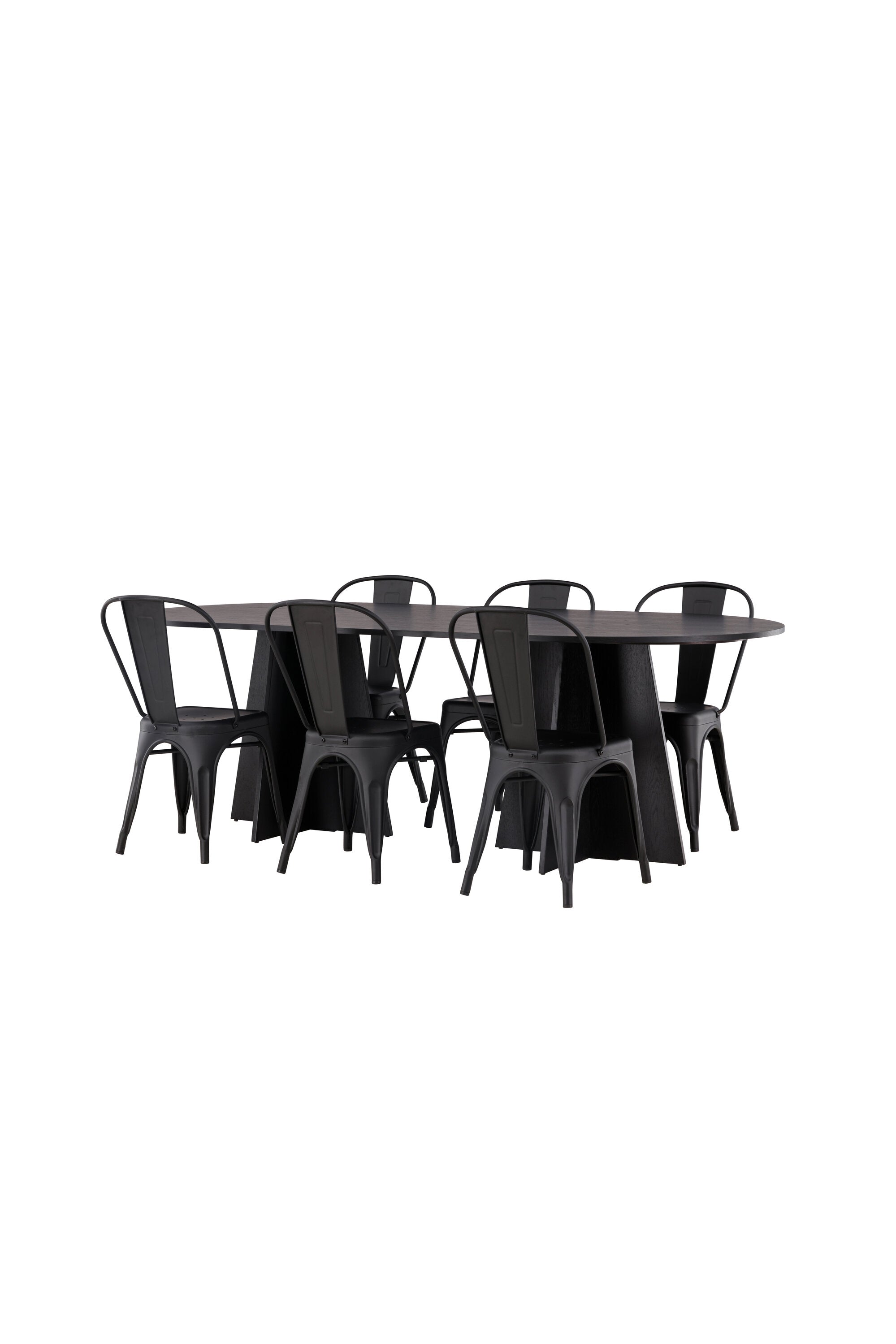 Bootcut Oval Esstisch + 4 x Tempe Esszimmerstuhl in  präsentiert im Onlineshop von KAQTU Design AG. Esszimmerset ist von Venture Home