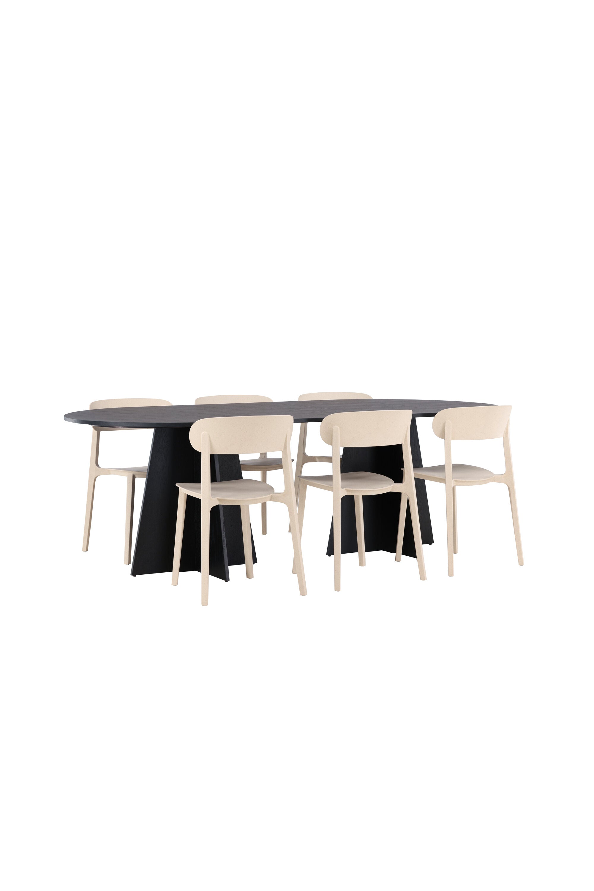 Bootcut Oval Esstisch + 6 x Åstol Esszimmerstuhl in  präsentiert im Onlineshop von KAQTU Design AG. Esszimmerset ist von Venture Home