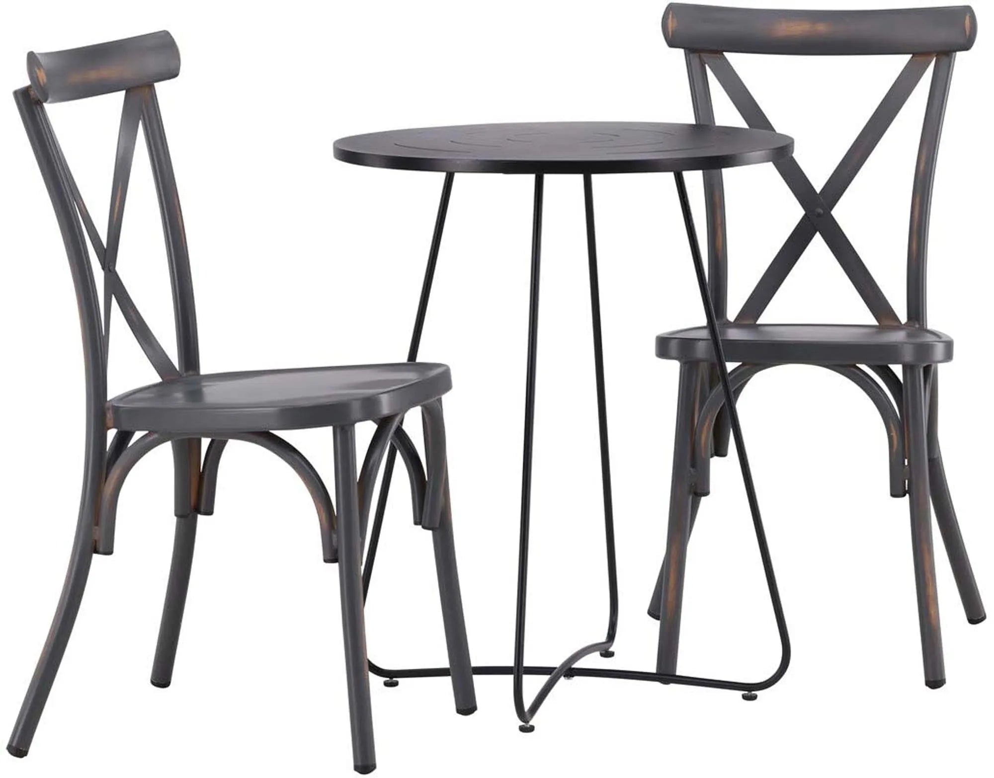 Stilvolles Bacong Outdoor-Tischset von Venture Home mit zwei runden Tischen (⌀60cm), perfekt für Balkon, Garten oder Terrasse.