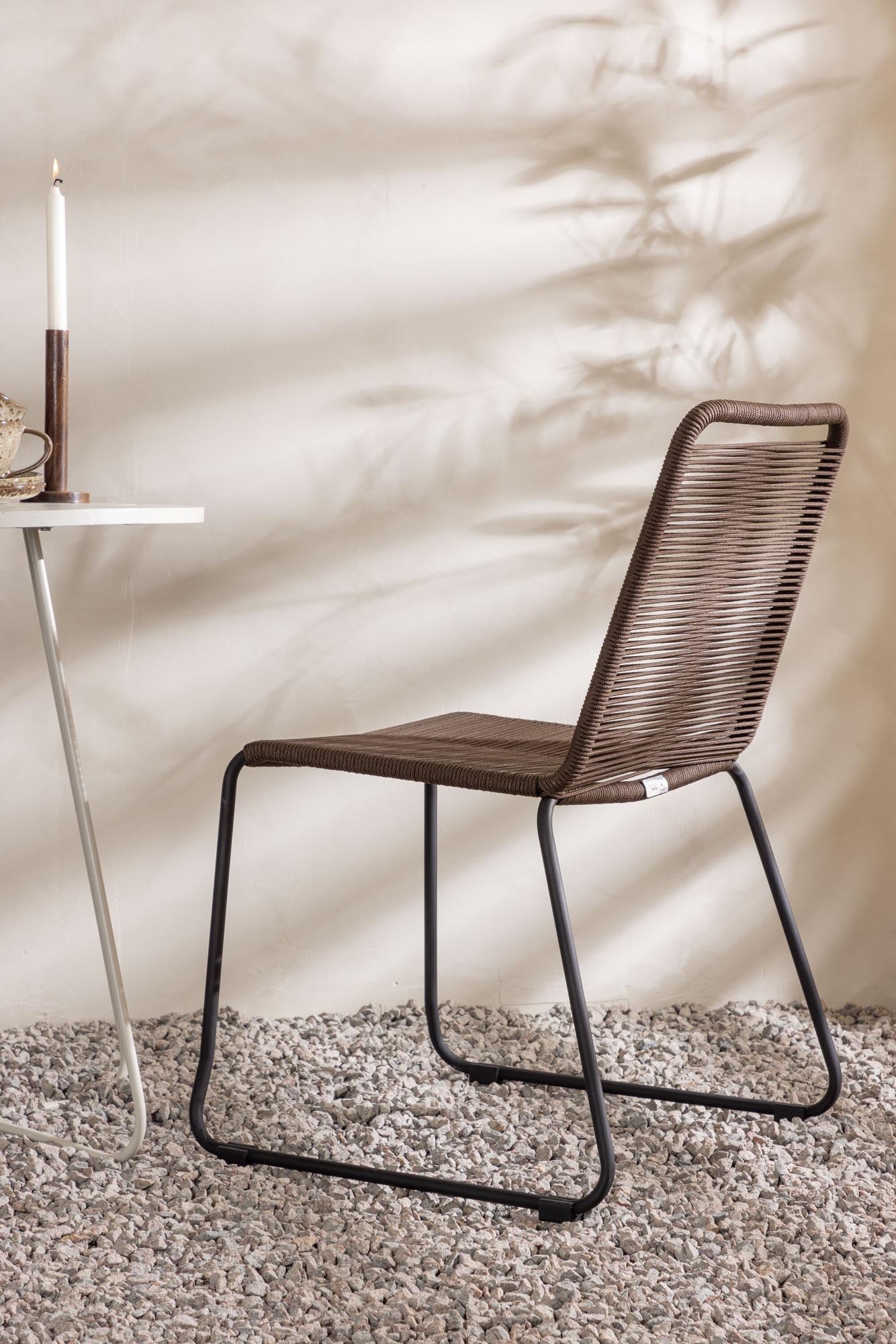Elegantes Bacong Outdoor-Set mit rundem Lindos-Tisch (⌀60cm) und 2 Stühlen von Venture Home, ideal für Garten oder Balkon.