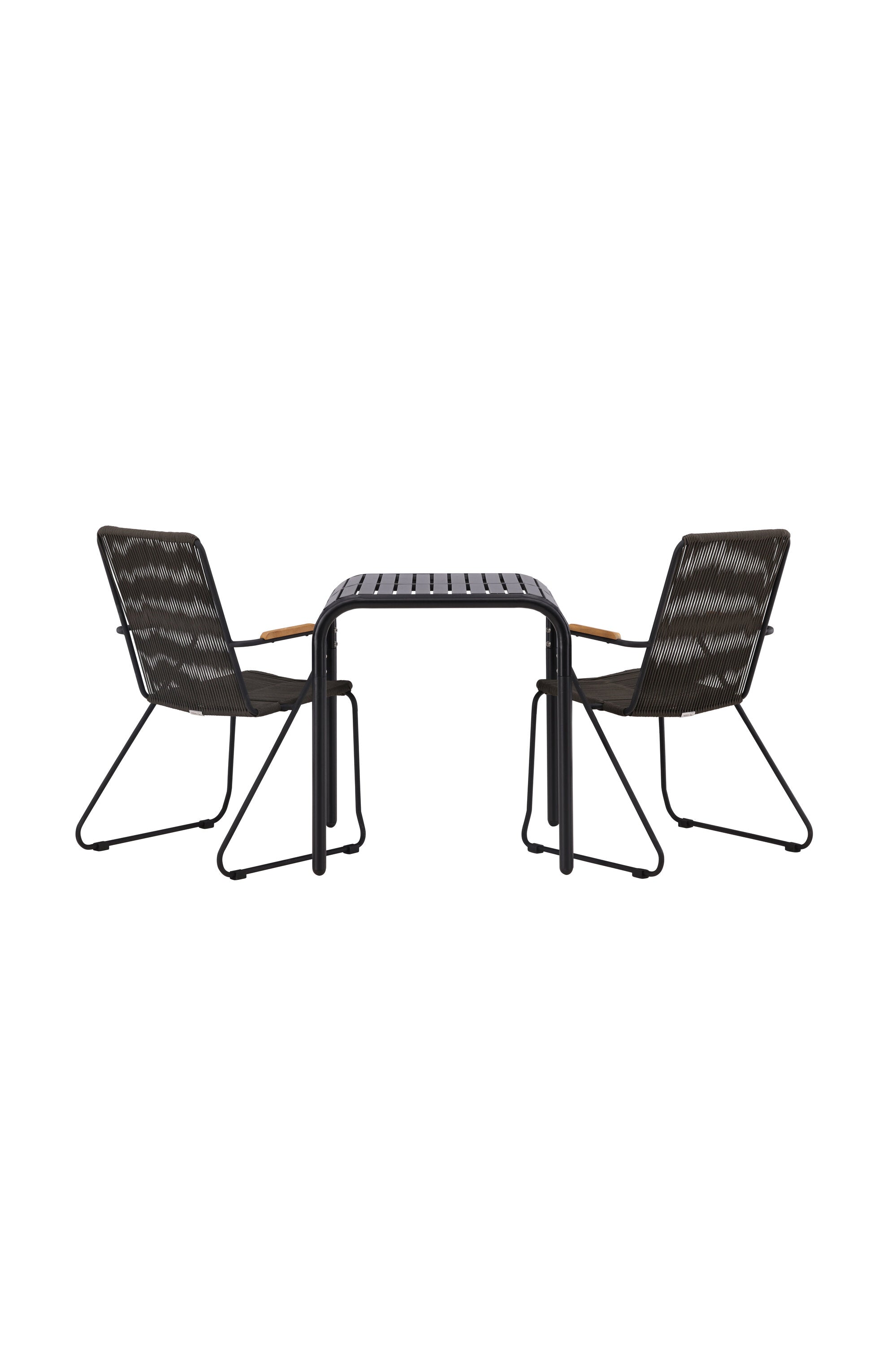 Borneo Outdoor-Tischset + Bois 70cm/2St. in Schwarz, Dunkelgrau präsentiert im Onlineshop von KAQTU Design AG. Gartentischset ist von Venture Home