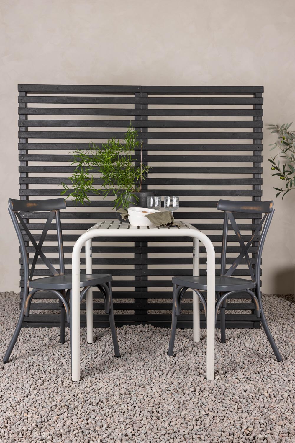 Borneo Outdoor-Tischset + Tablas 70cm/2St. in Beige präsentiert im Onlineshop von KAQTU Design AG. Gartentischset ist von Venture Home
