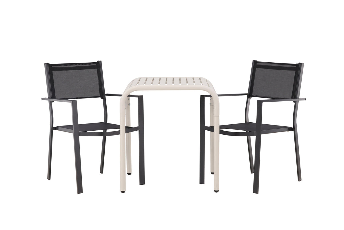 Borneo Outdoor-Tischset + Copacabana 70cm/2St. in Beige / Schwarz präsentiert im Onlineshop von KAQTU Design AG. Gartentischset ist von Venture Home