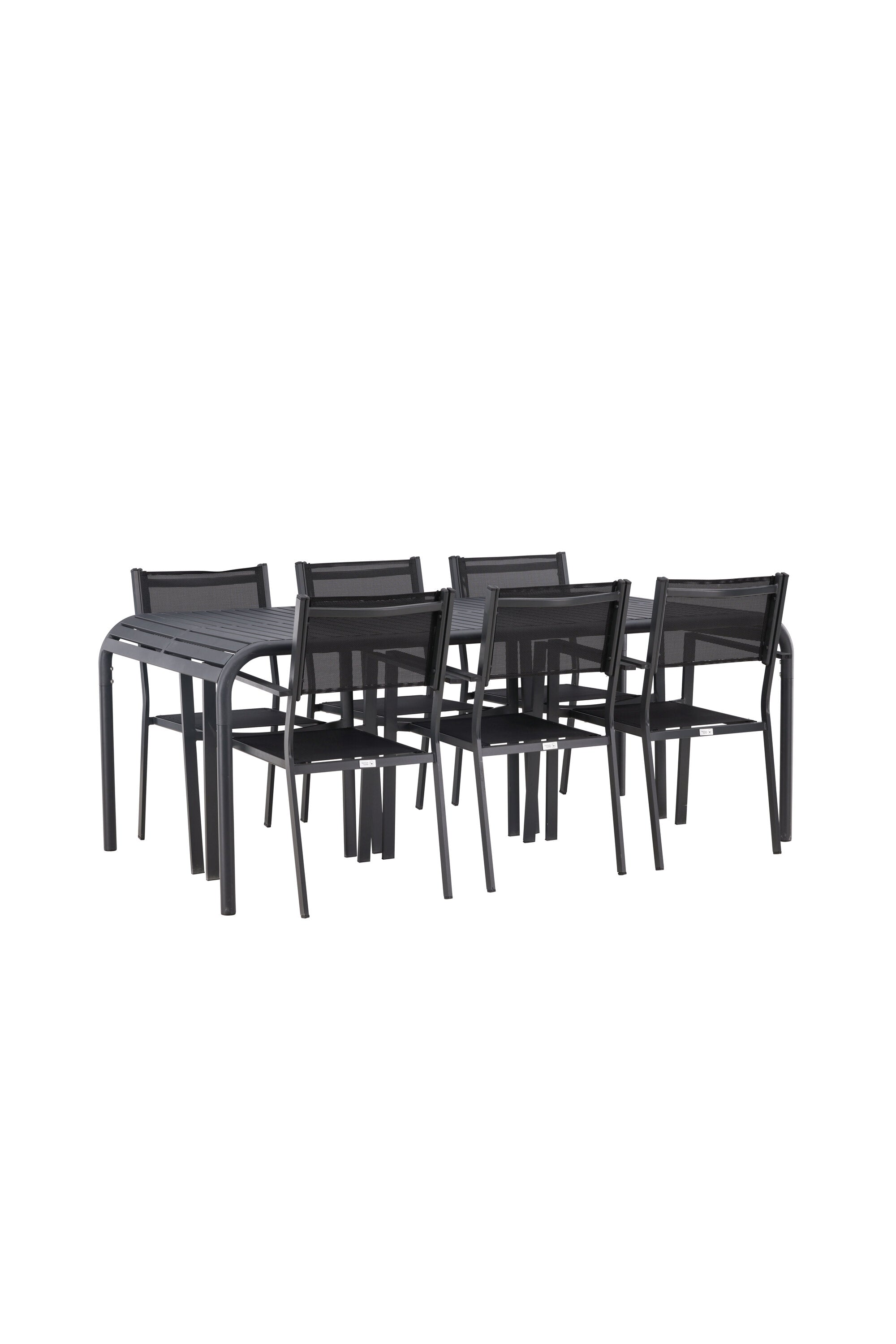 Borneo Outdoor-Tischset + Copacabana 200cm/6St. in Schwarz präsentiert im Onlineshop von KAQTU Design AG. Gartentischset ist von Venture Home