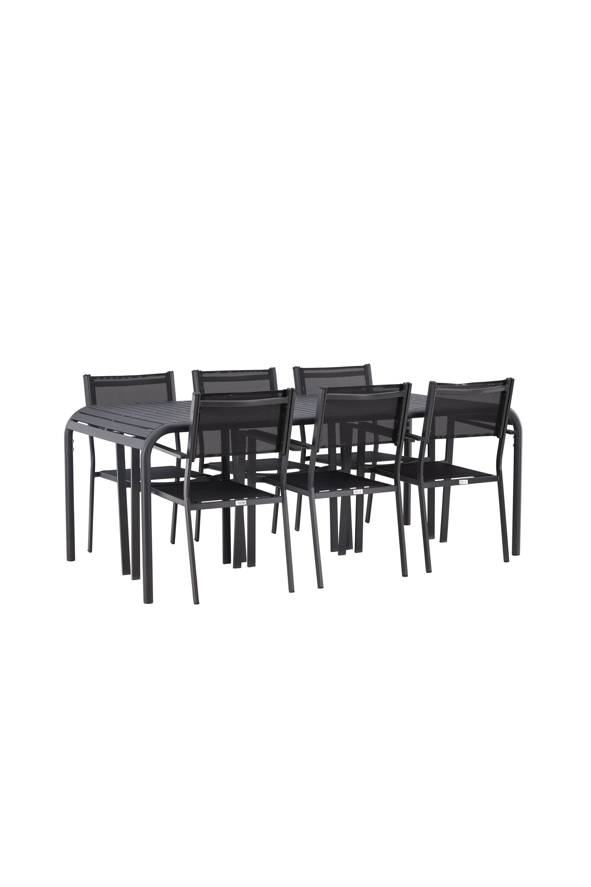 Borneo Outdoor-Tischset + Copacabana 200cm/6St. in Schwarz präsentiert im Onlineshop von KAQTU Design AG. Gartentischset ist von Venture Home