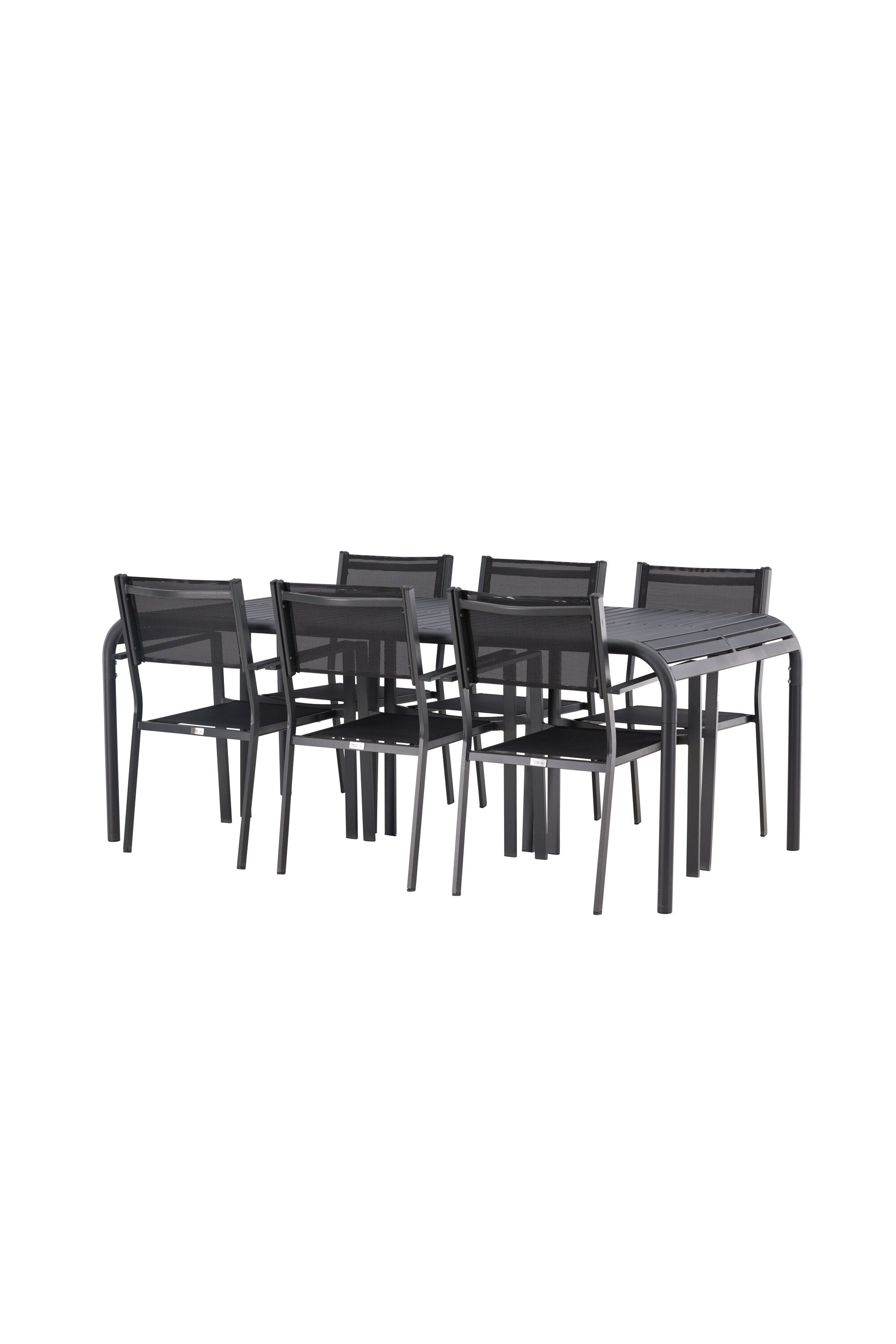 Borneo Outdoor-Tischset + Copacabana 200cm/6St. in Schwarz präsentiert im Onlineshop von KAQTU Design AG. Gartentischset ist von Venture Home