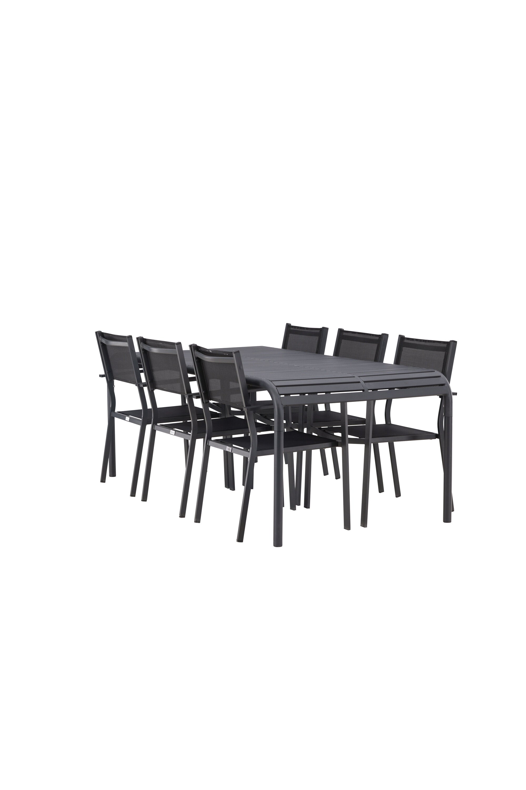 Borneo Outdoor-Tischset + Copacabana 200cm/6St. in Schwarz präsentiert im Onlineshop von KAQTU Design AG. Gartentischset ist von Venture Home