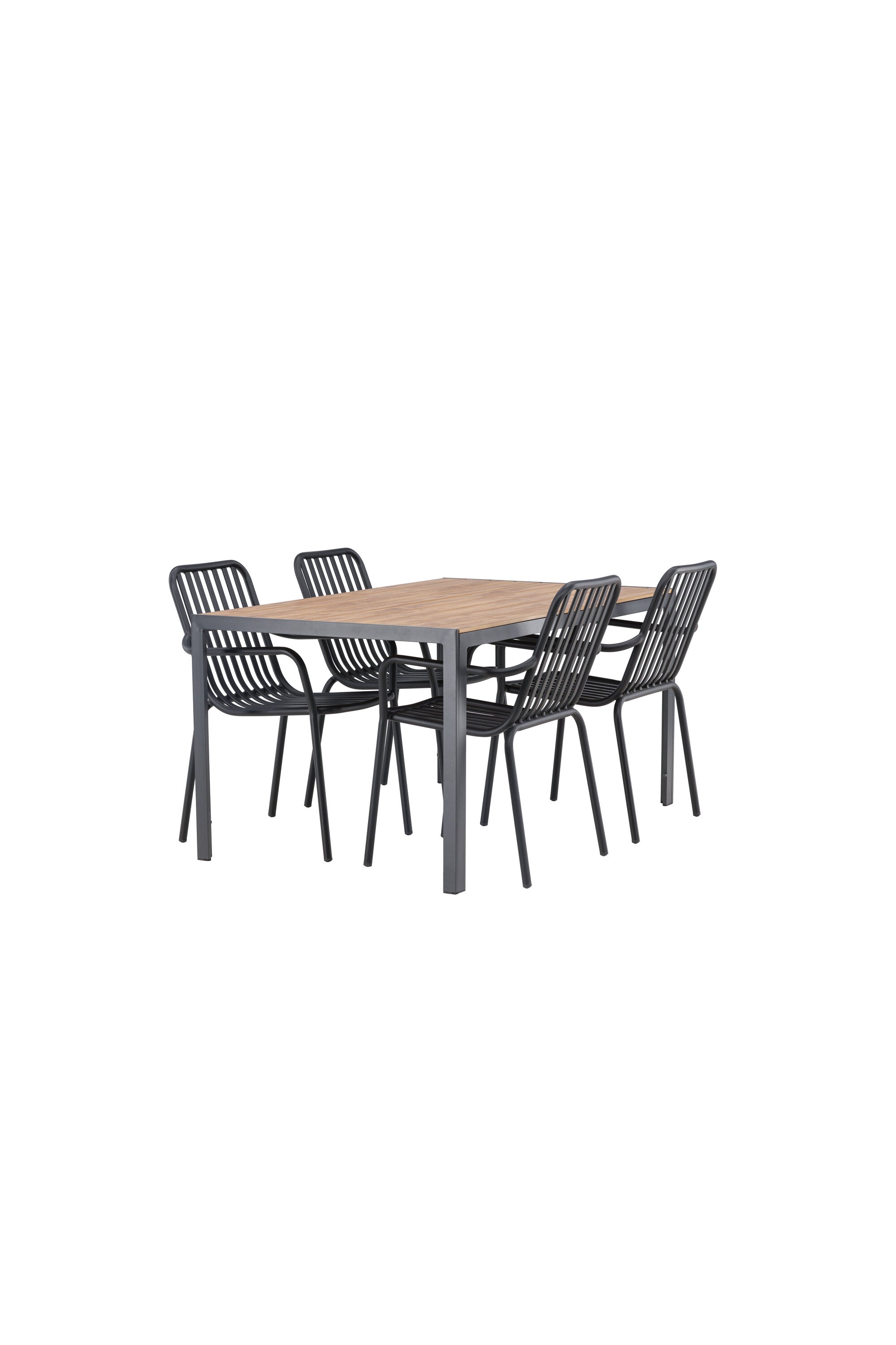 Break Outdoor-Tischset + Peking 150cm/4St. in Schwarz präsentiert im Onlineshop von KAQTU Design AG. Gartentischset ist von Venture Home