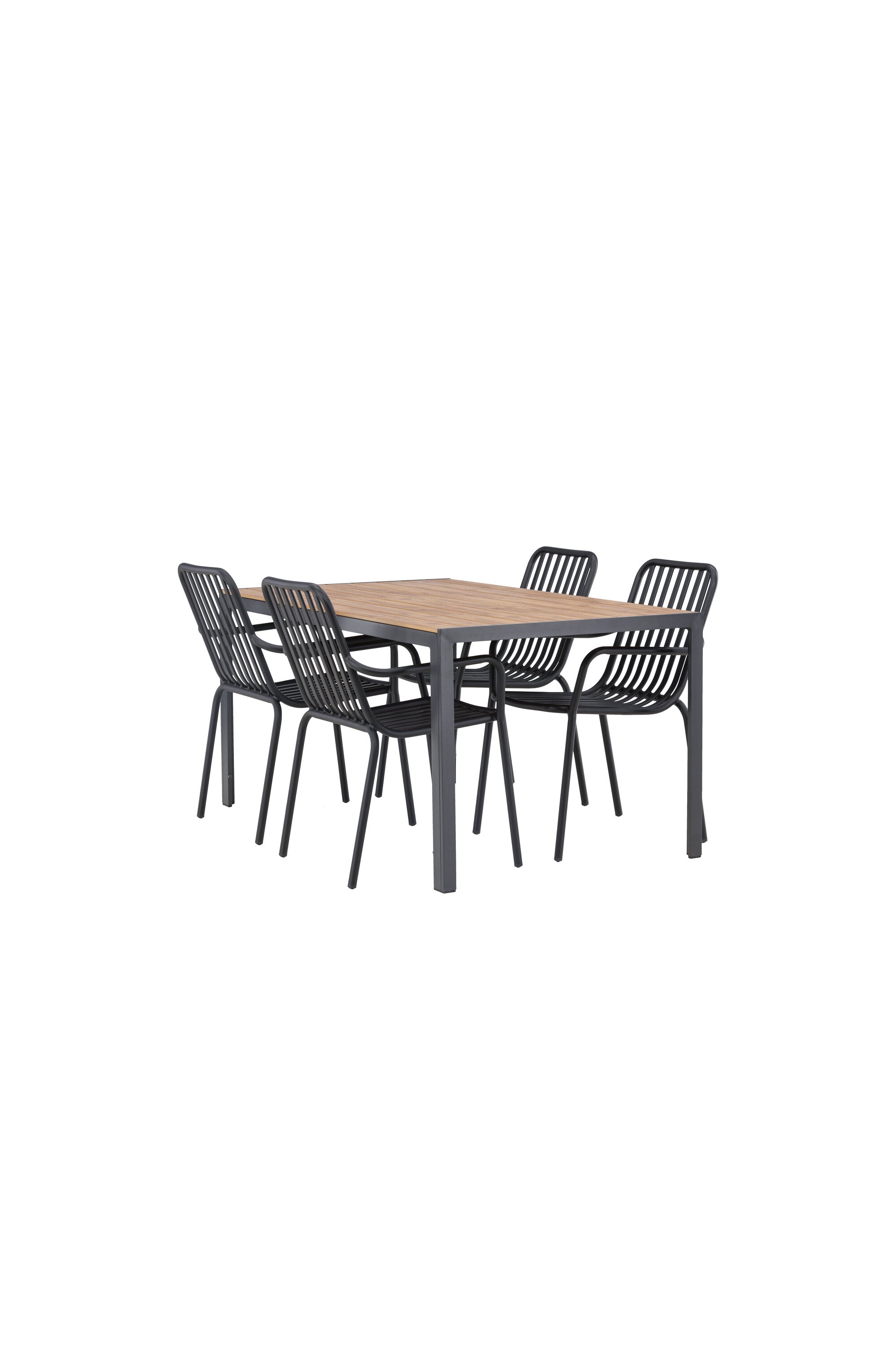 Break Outdoor-Tischset + Peking 150cm/4St. in Schwarz präsentiert im Onlineshop von KAQTU Design AG. Gartentischset ist von Venture Home