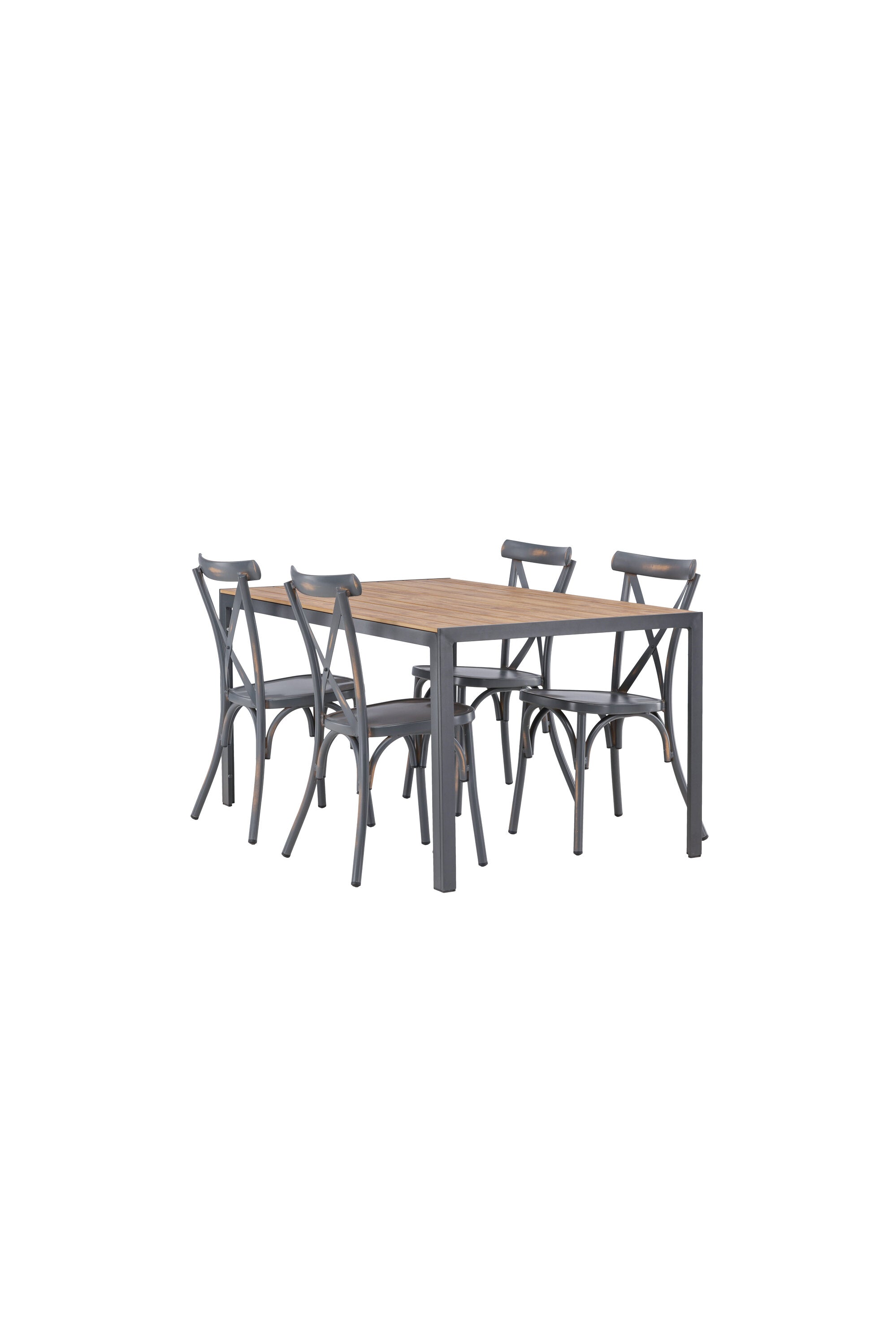 Break Outdoor-Tischset + Peking 150cm/4St. in Dunkelgrau präsentiert im Onlineshop von KAQTU Design AG. Gartentischset ist von Venture Home