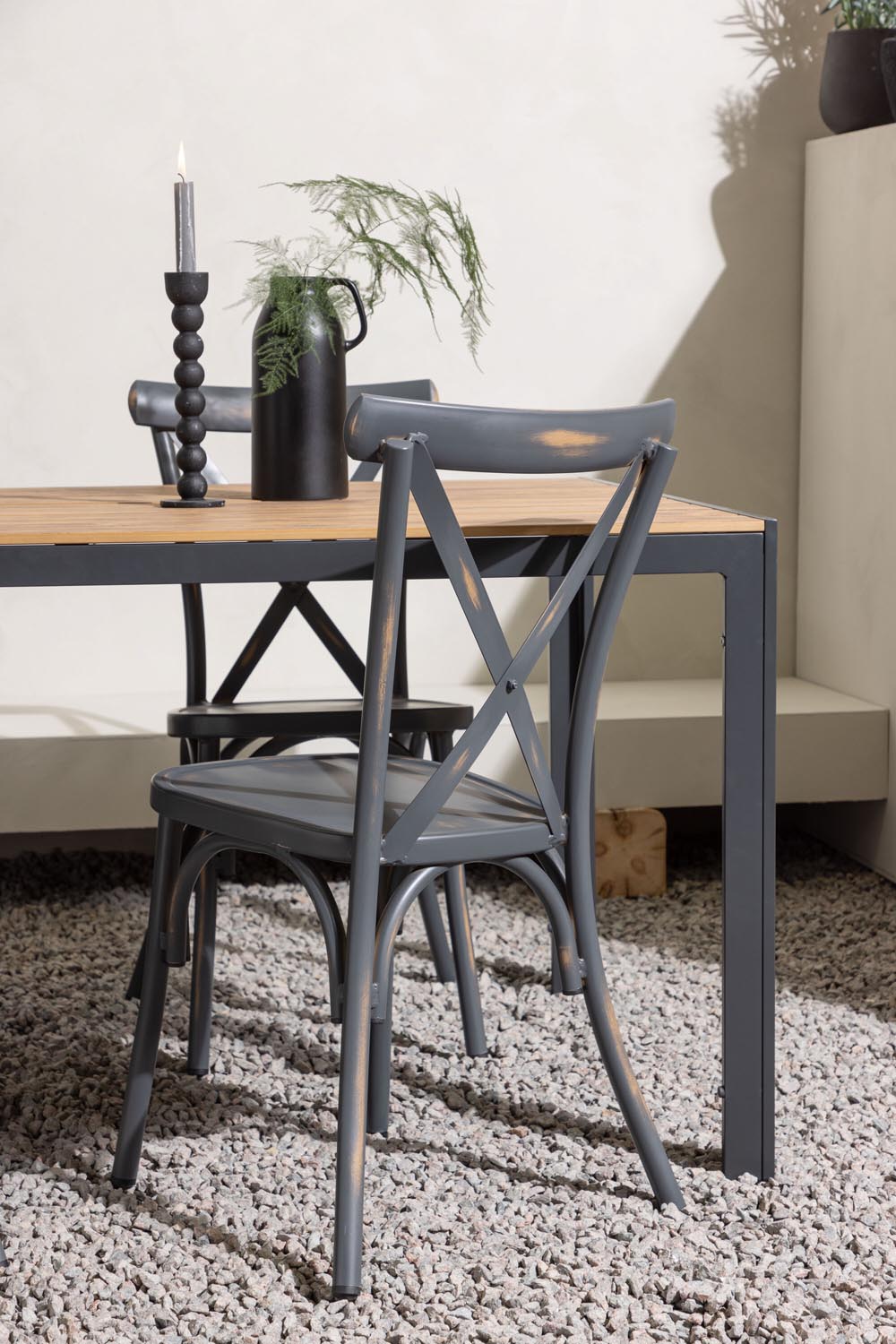 Break Outdoor-Tischset + Peking 150cm/4St. in Dunkelgrau präsentiert im Onlineshop von KAQTU Design AG. Gartentischset ist von Venture Home