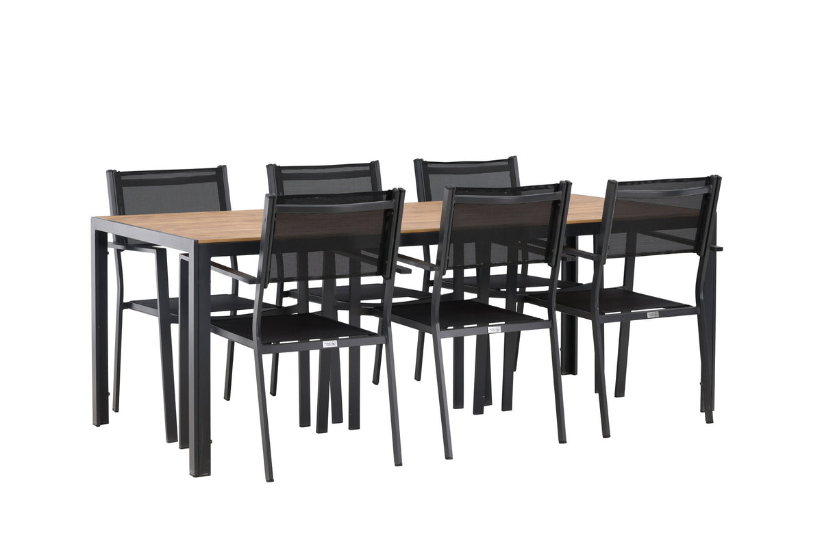 Break Outdoor-Tischset + Copacabana 205cm/6St. in Weiss präsentiert im Onlineshop von KAQTU Design AG. Gartentischset ist von Venture Home