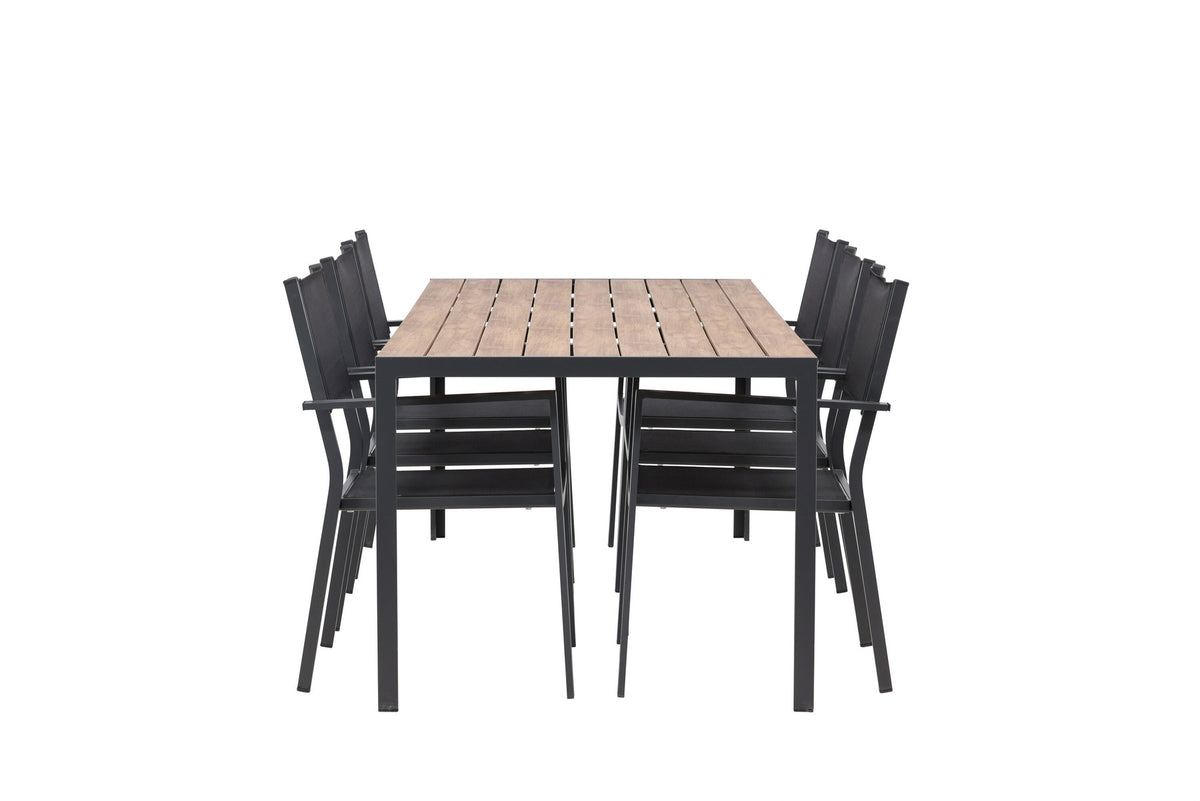 Break Outdoor-Tischset + Copacabana 205cm/6St. in Weiss präsentiert im Onlineshop von KAQTU Design AG. Gartentischset ist von Venture Home
