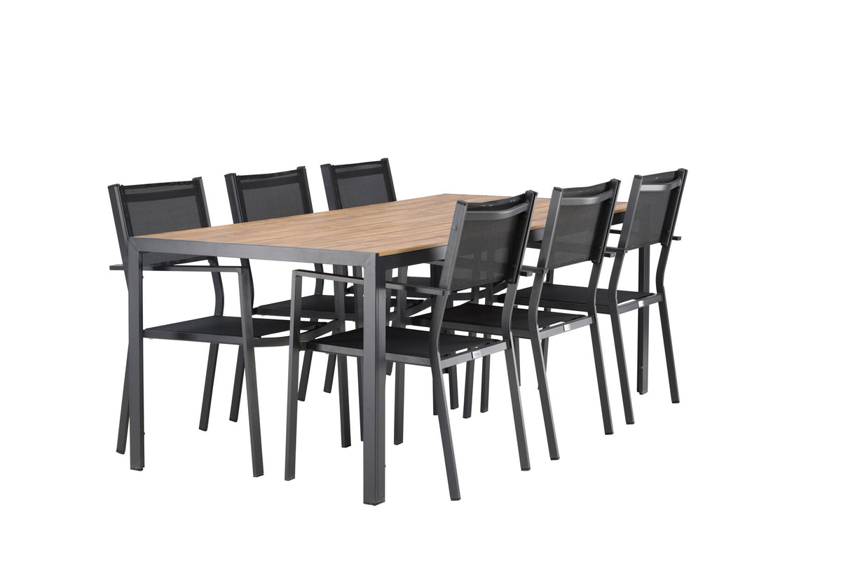 Break Outdoor-Tischset + Copacabana 205cm/6St. in Weiss präsentiert im Onlineshop von KAQTU Design AG. Gartentischset ist von Venture Home