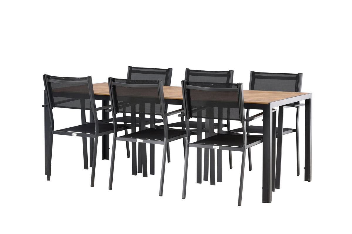 Break Outdoor-Tischset + Copacabana 205cm/6St. in Weiss präsentiert im Onlineshop von KAQTU Design AG. Gartentischset ist von Venture Home