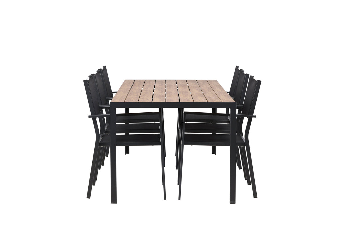 Break Outdoor-Tischset + Copacabana 205cm/6St. in Weiss präsentiert im Onlineshop von KAQTU Design AG. Gartentischset ist von Venture Home