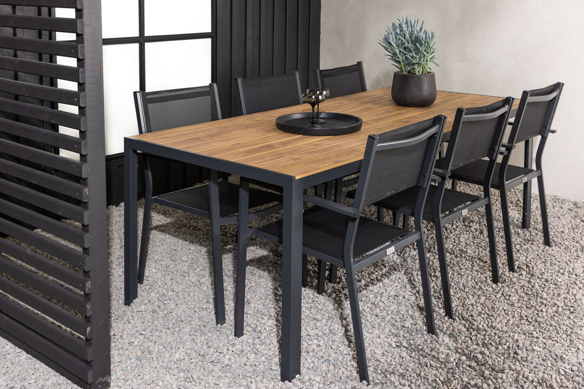 Break Outdoor-Tischset + Copacabana 205cm/6St. in Weiss präsentiert im Onlineshop von KAQTU Design AG. Gartentischset ist von Venture Home