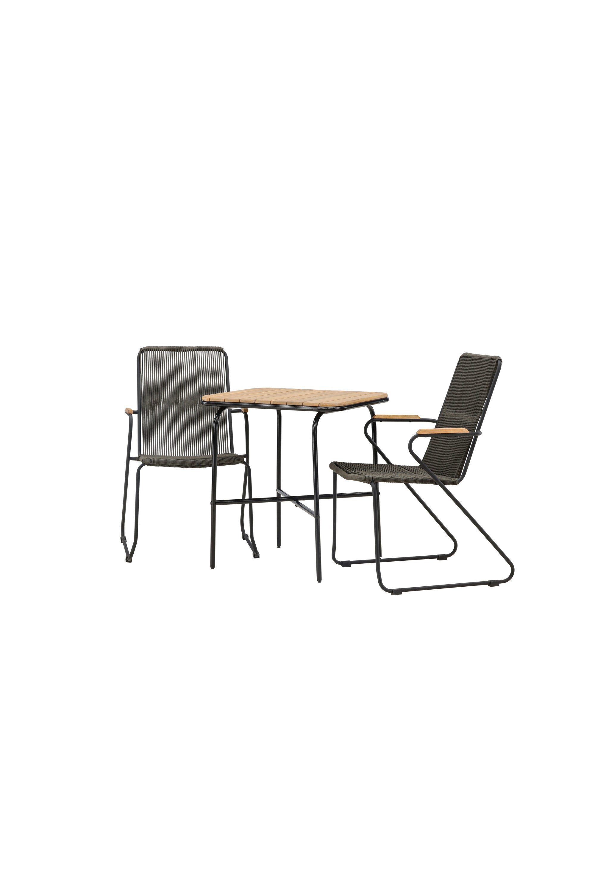 Holmbeck Outdoor-Tischset Bois 70cm/2St. in Schwarz, Dunkelgrau präsentiert im Onlineshop von KAQTU Design AG. Gartentischset ist von Venture Home