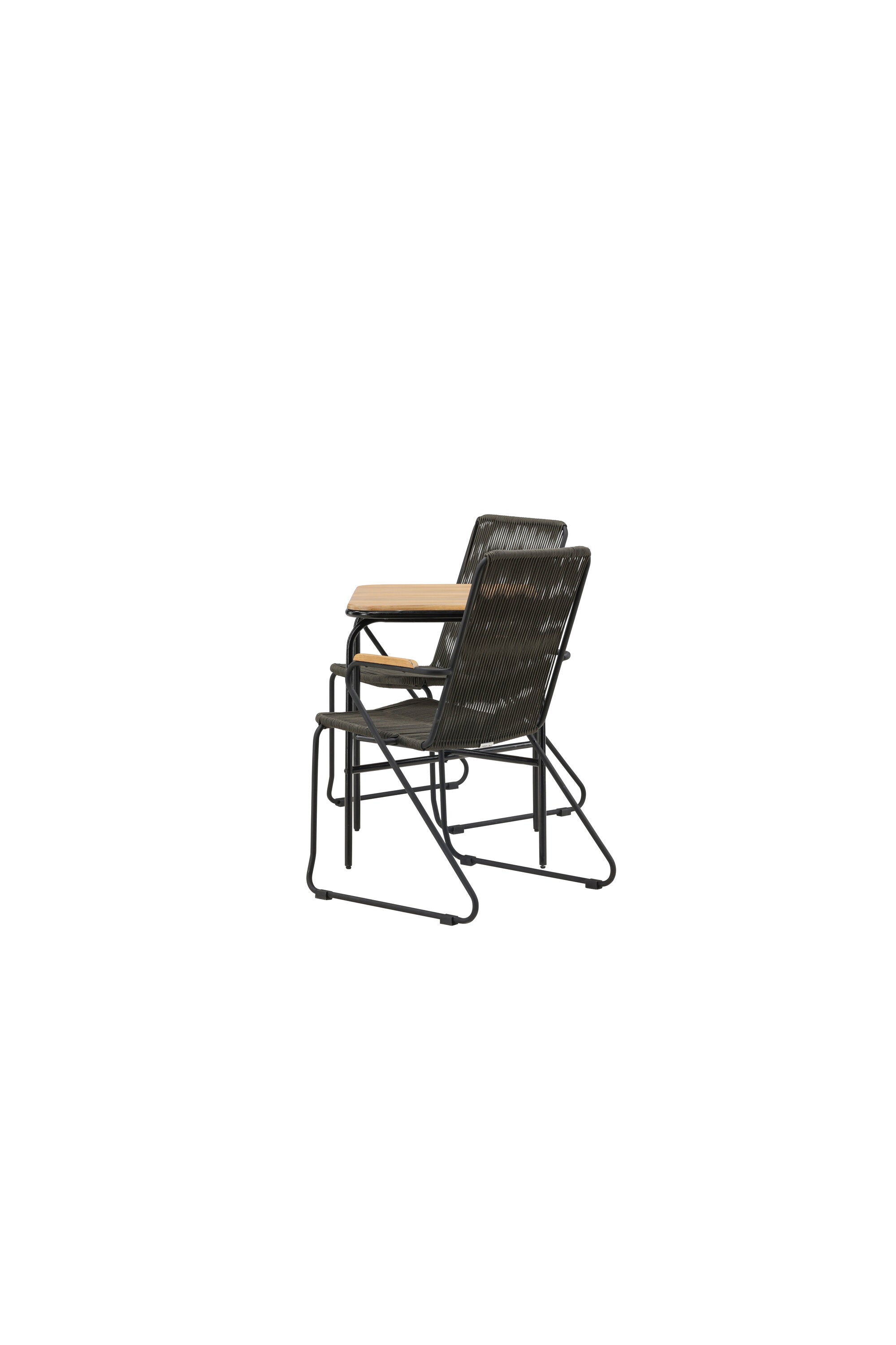 Holmbeck Outdoor-Tischset Bois 70cm/2St. in Schwarz, Dunkelgrau präsentiert im Onlineshop von KAQTU Design AG. Gartentischset ist von Venture Home
