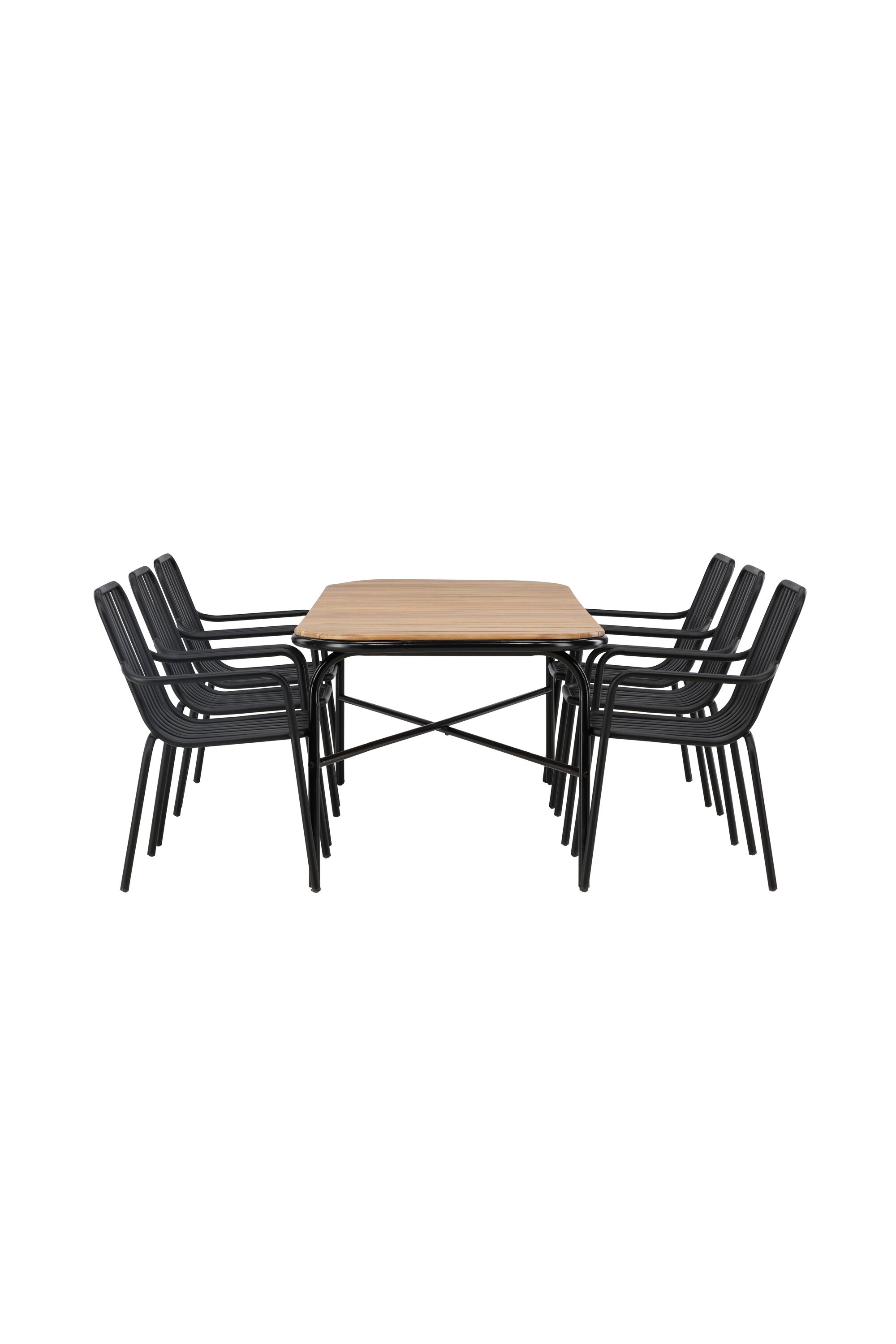 Holmbeck Outdoor-Tischset Peking 200cm/6St. in Schwarz präsentiert im Onlineshop von KAQTU Design AG. Gartentischset ist von Venture Home