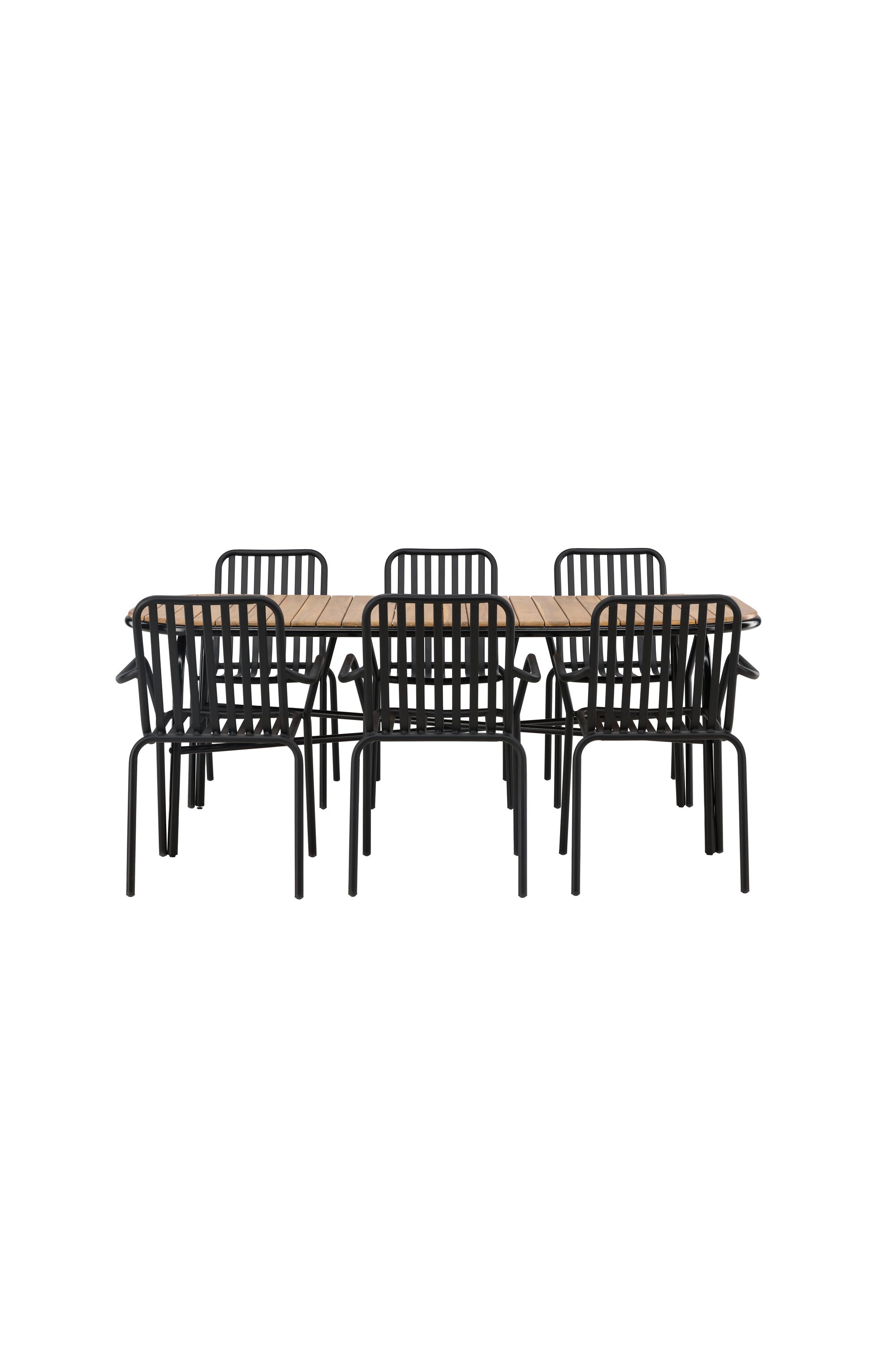Holmbeck Outdoor-Tischset Peking 200cm/6St. in Schwarz präsentiert im Onlineshop von KAQTU Design AG. Gartentischset ist von Venture Home