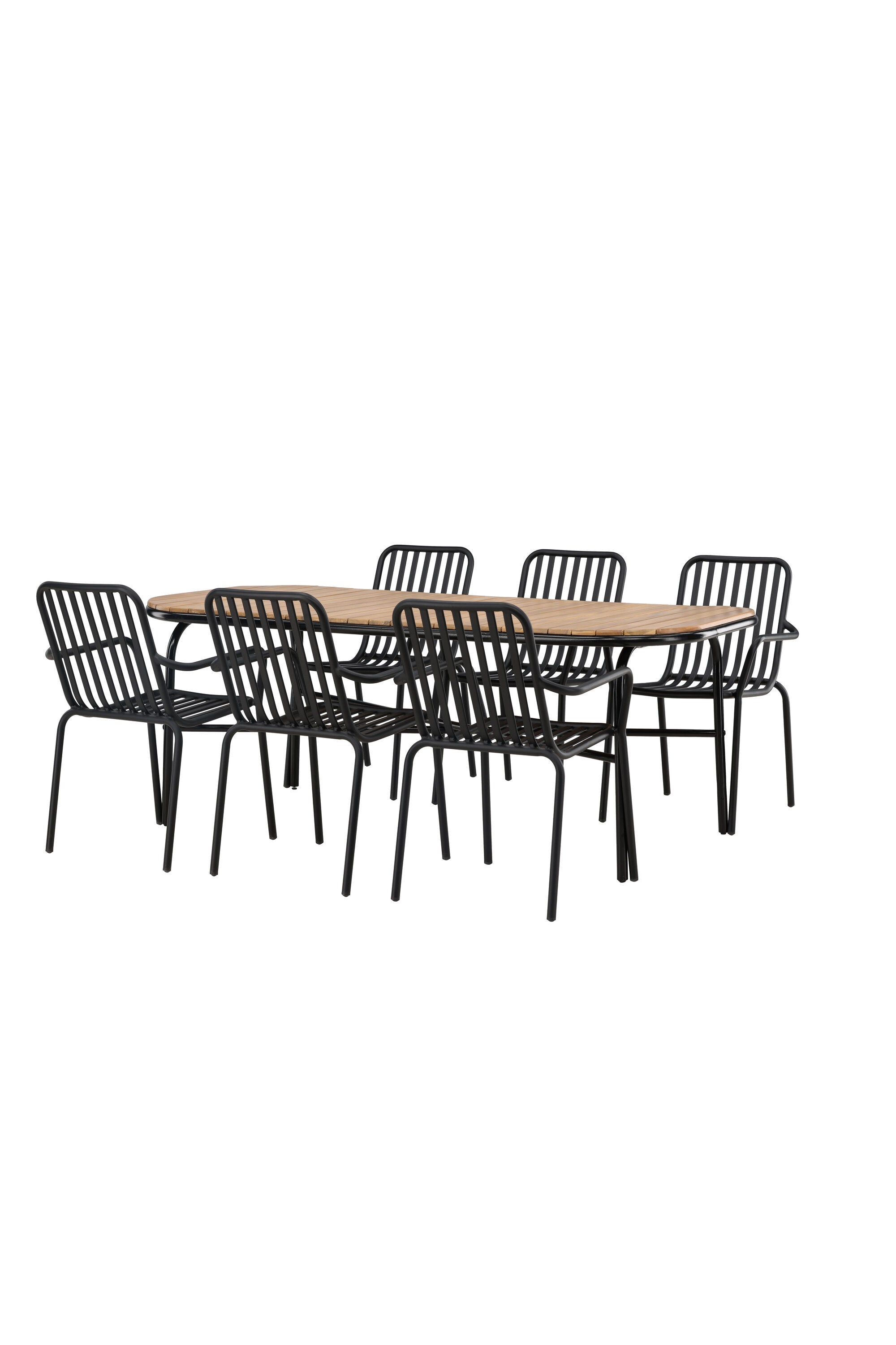 Holmbeck Outdoor-Tischset Peking 200cm/6St. in Schwarz präsentiert im Onlineshop von KAQTU Design AG. Gartentischset ist von Venture Home
