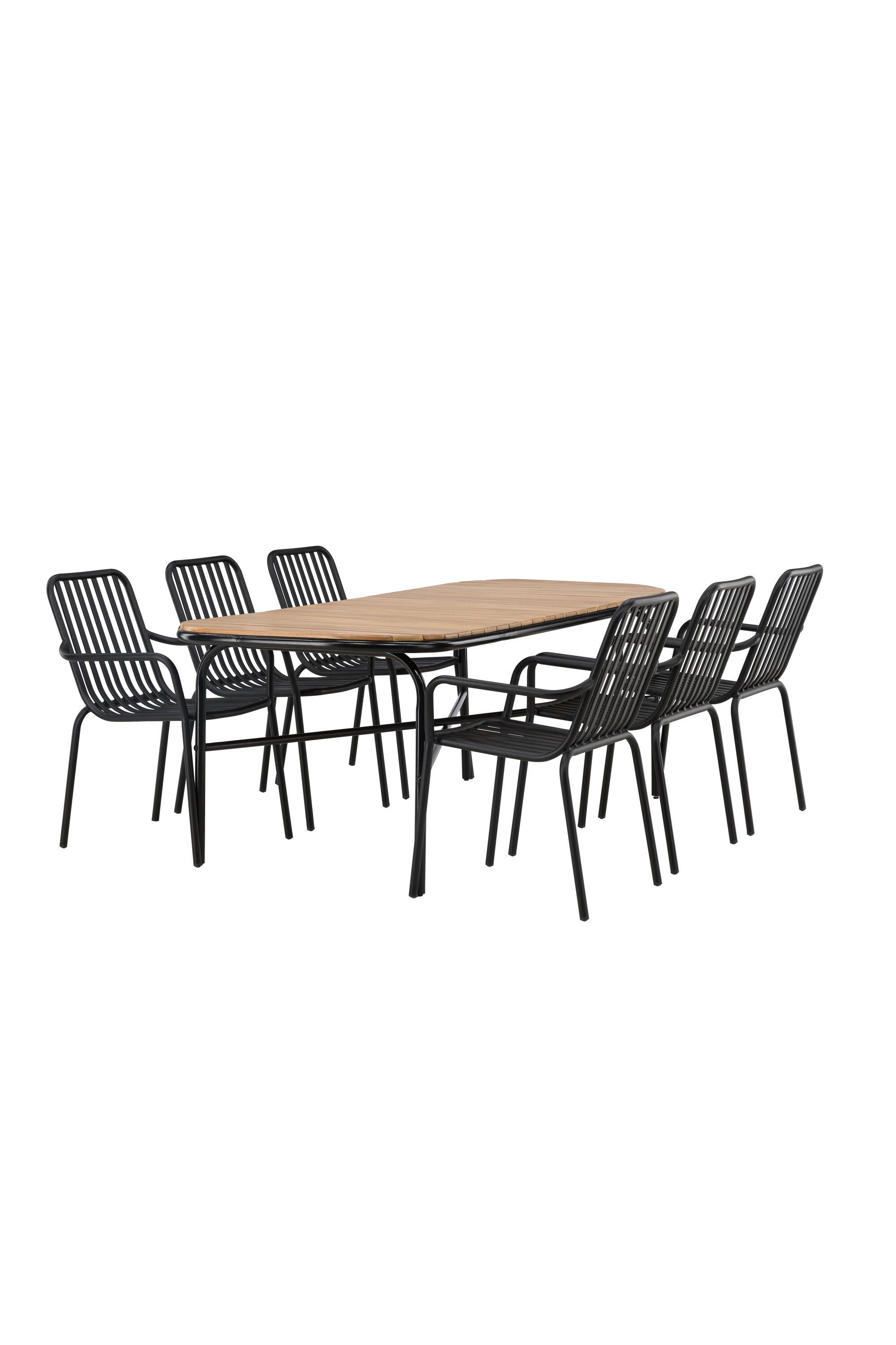 Holmbeck Outdoor-Tischset Peking 200cm/6St. in Schwarz präsentiert im Onlineshop von KAQTU Design AG. Gartentischset ist von Venture Home