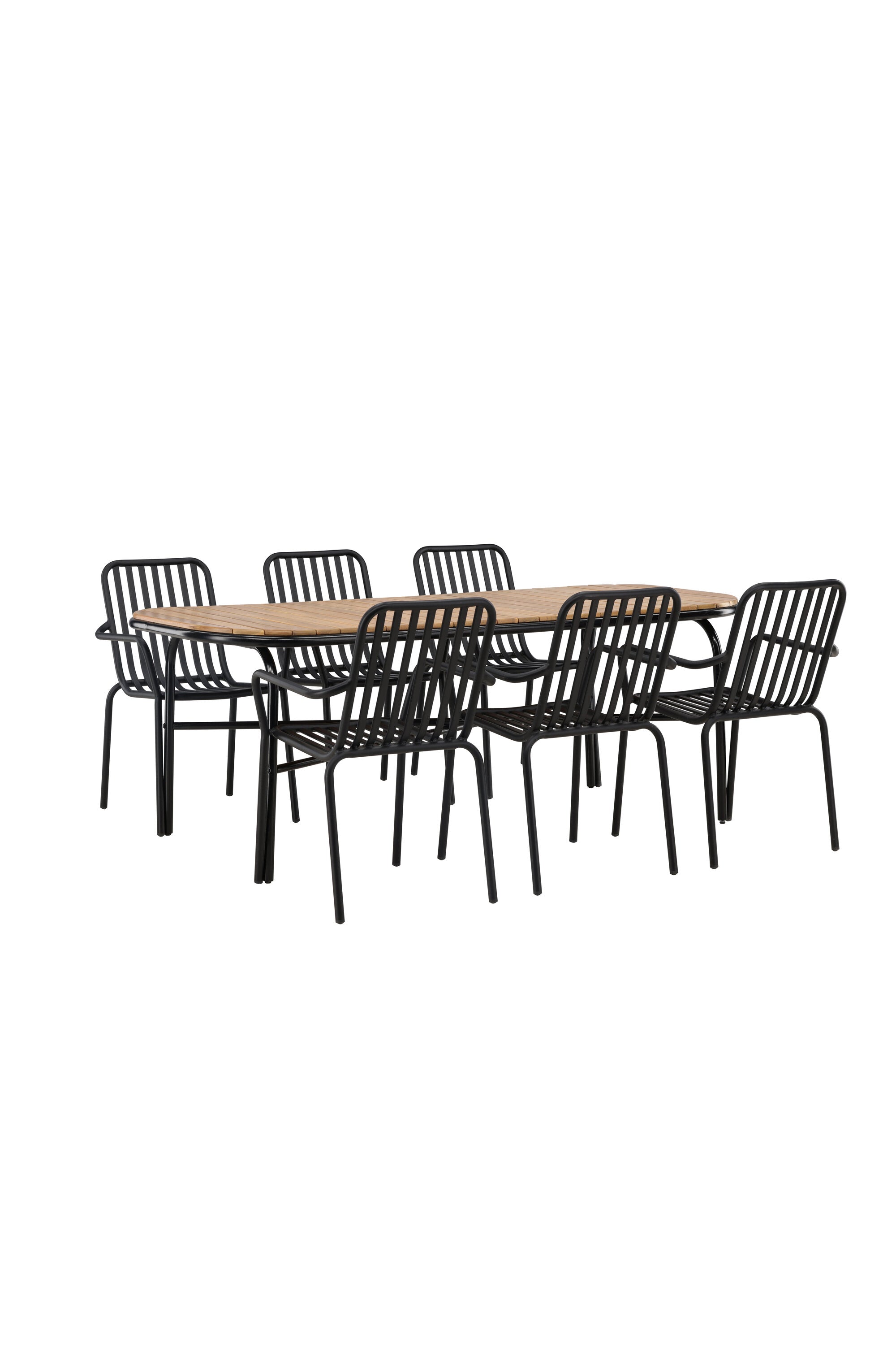 Holmbeck Outdoor-Tischset Peking 200cm/6St. in Schwarz präsentiert im Onlineshop von KAQTU Design AG. Gartentischset ist von Venture Home