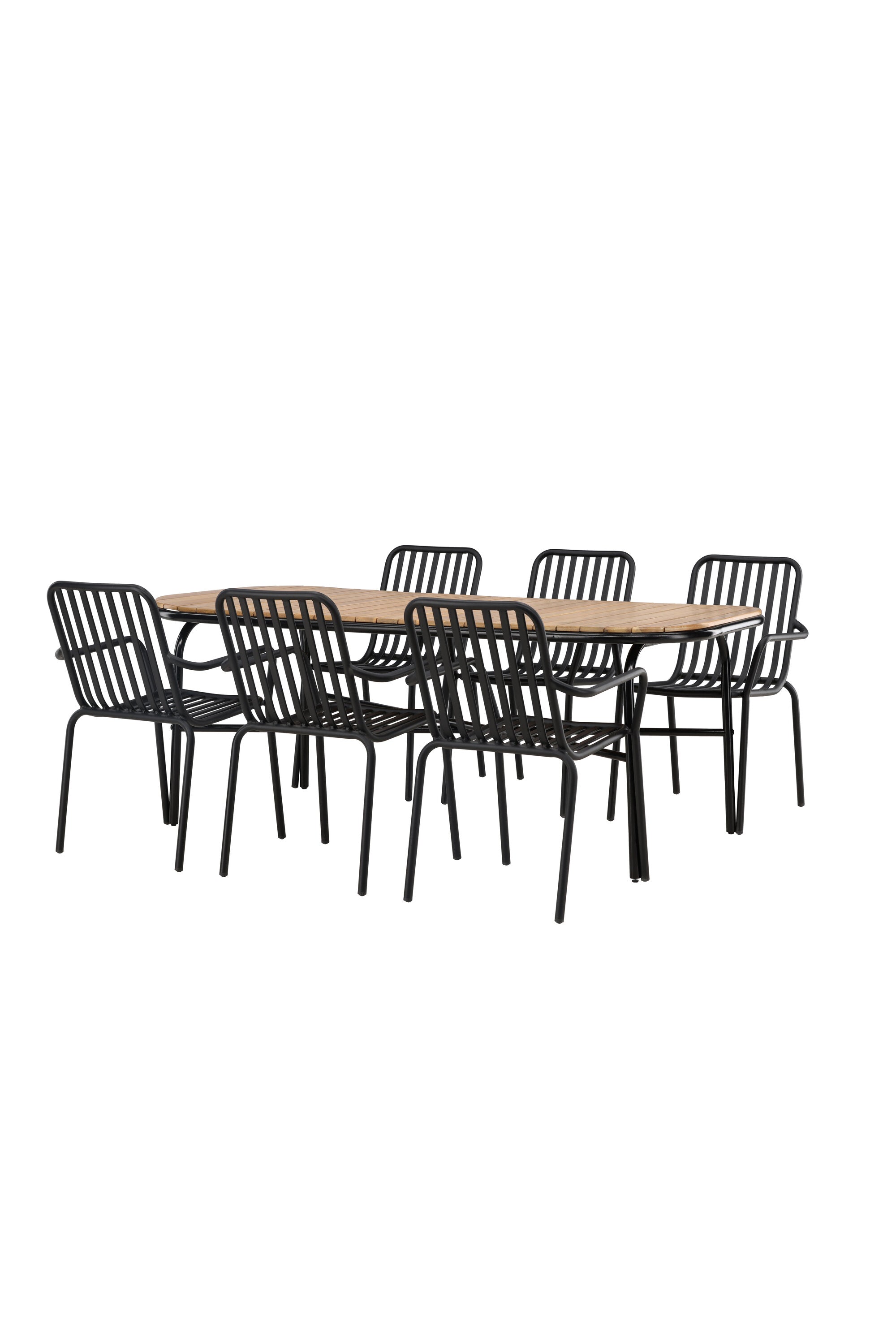 Holmbeck Outdoor-Tischset Peking 200cm/6St. in Schwarz präsentiert im Onlineshop von KAQTU Design AG. Gartentischset ist von Venture Home