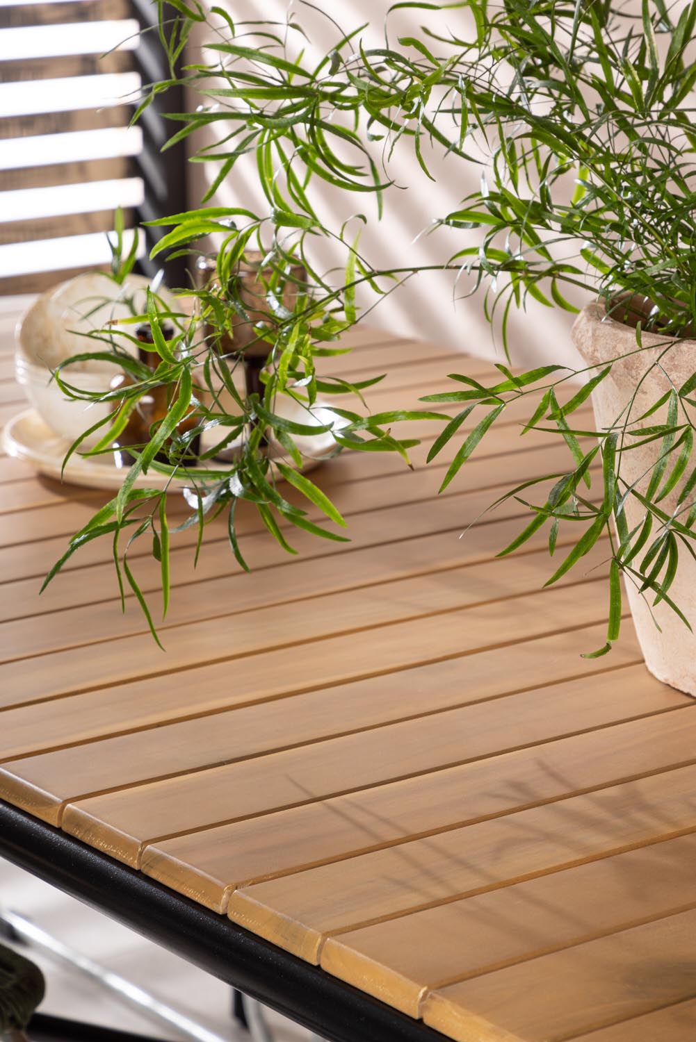 Holmbeck Outdoor-Tischset Bois 200cm/6St. in Grün, Silber präsentiert im Onlineshop von KAQTU Design AG. Gartentischset ist von Venture Home