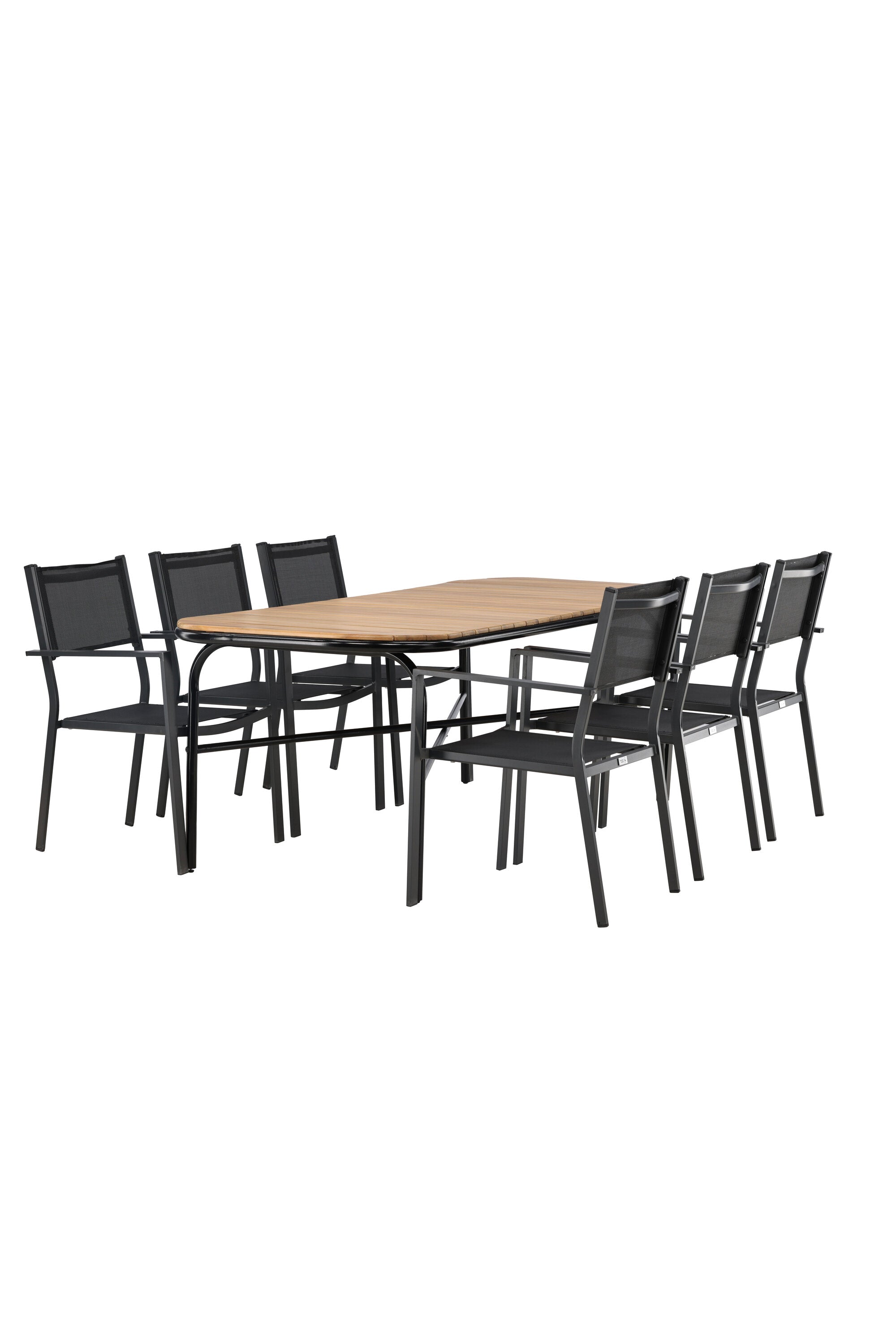 Holmbeck Outdoor-Tischset Copacabana 200cm/6St. in Schwarz präsentiert im Onlineshop von KAQTU Design AG. Gartentischset ist von Venture Home