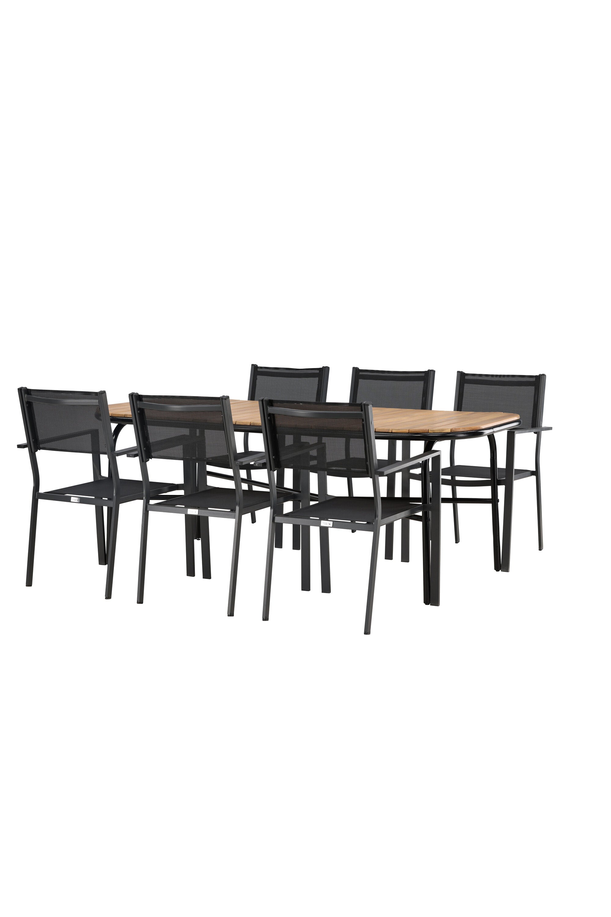 Holmbeck Outdoor-Tischset Copacabana 200cm/6St. in Schwarz präsentiert im Onlineshop von KAQTU Design AG. Gartentischset ist von Venture Home
