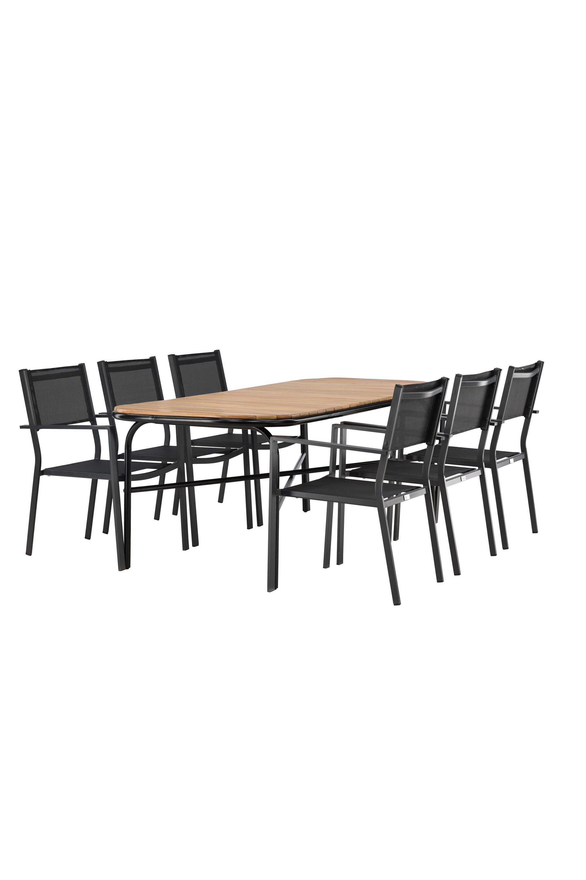 Holmbeck Outdoor-Tischset Copacabana 200cm/6St. in Schwarz präsentiert im Onlineshop von KAQTU Design AG. Gartentischset ist von Venture Home