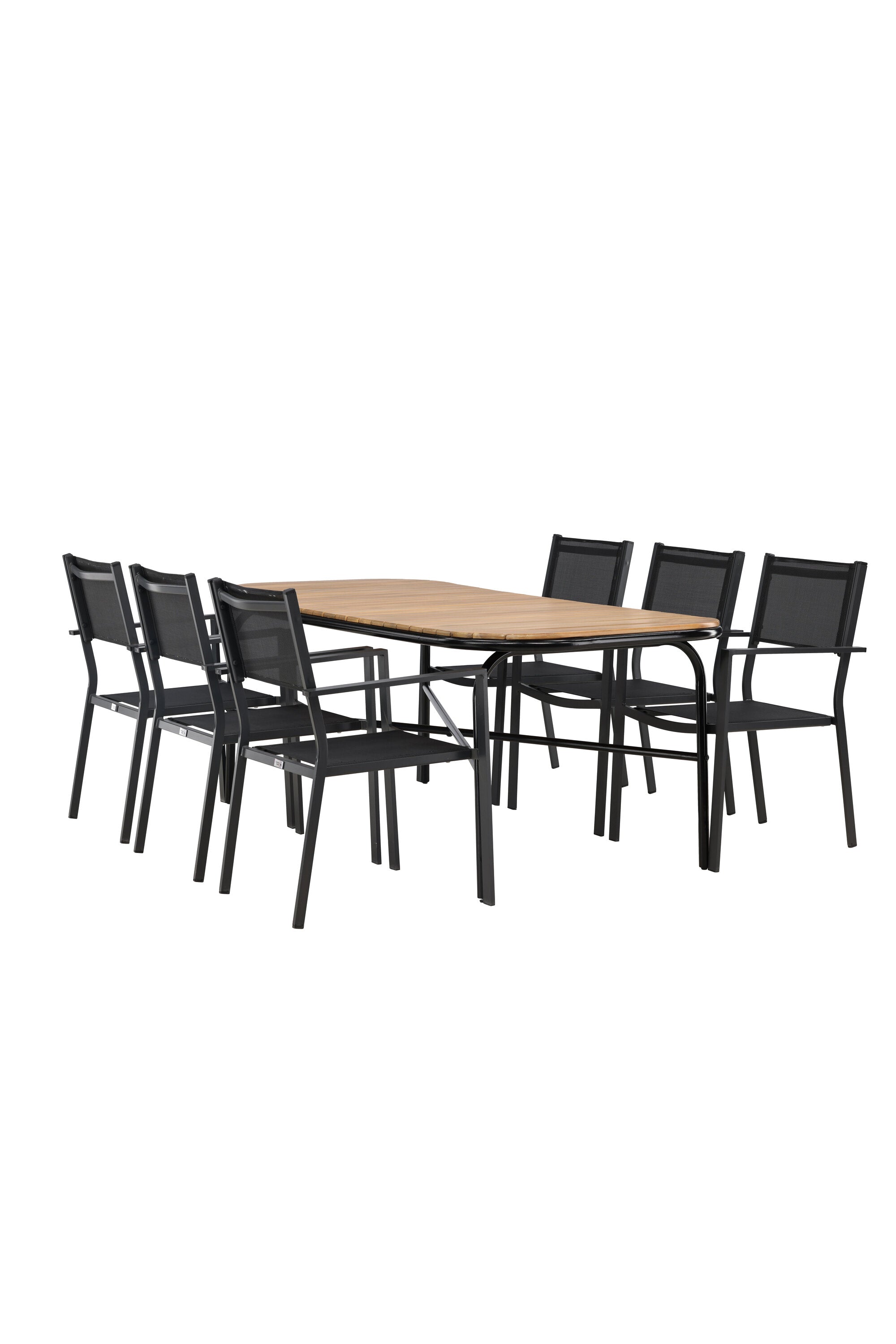 Holmbeck Outdoor-Tischset Copacabana 200cm/6St. in Schwarz präsentiert im Onlineshop von KAQTU Design AG. Gartentischset ist von Venture Home