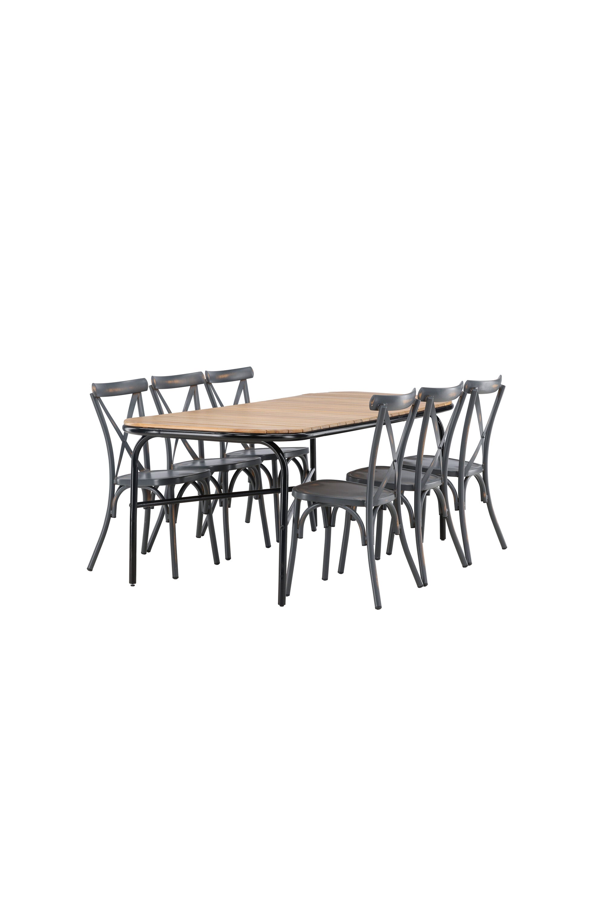 Holmbeck Outdoor-Tischset Peking 200cm/6St. in Dunkelgrau präsentiert im Onlineshop von KAQTU Design AG. Gartentischset ist von Venture Home